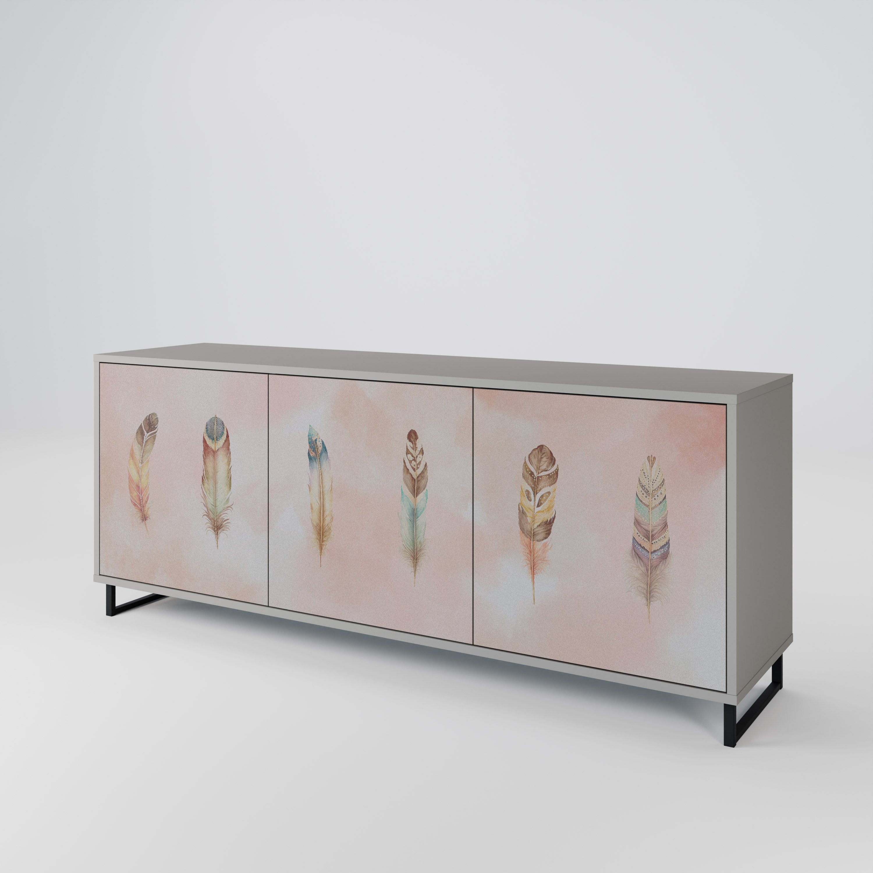 THE DELIQUESCE 3-türiges Sideboard in grauem Finish