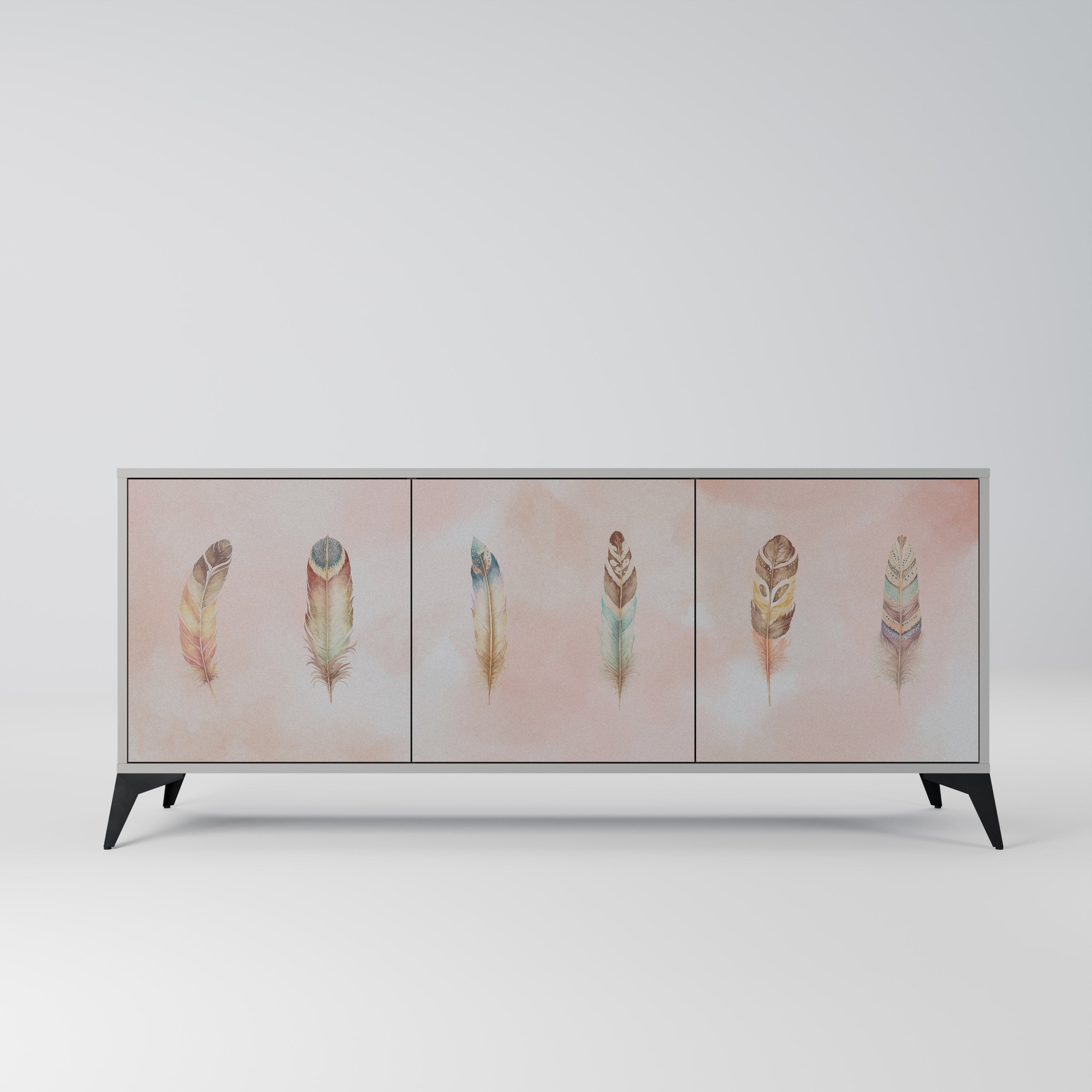 THE DELIQUESCE 3-türiges Sideboard in grauem Finish