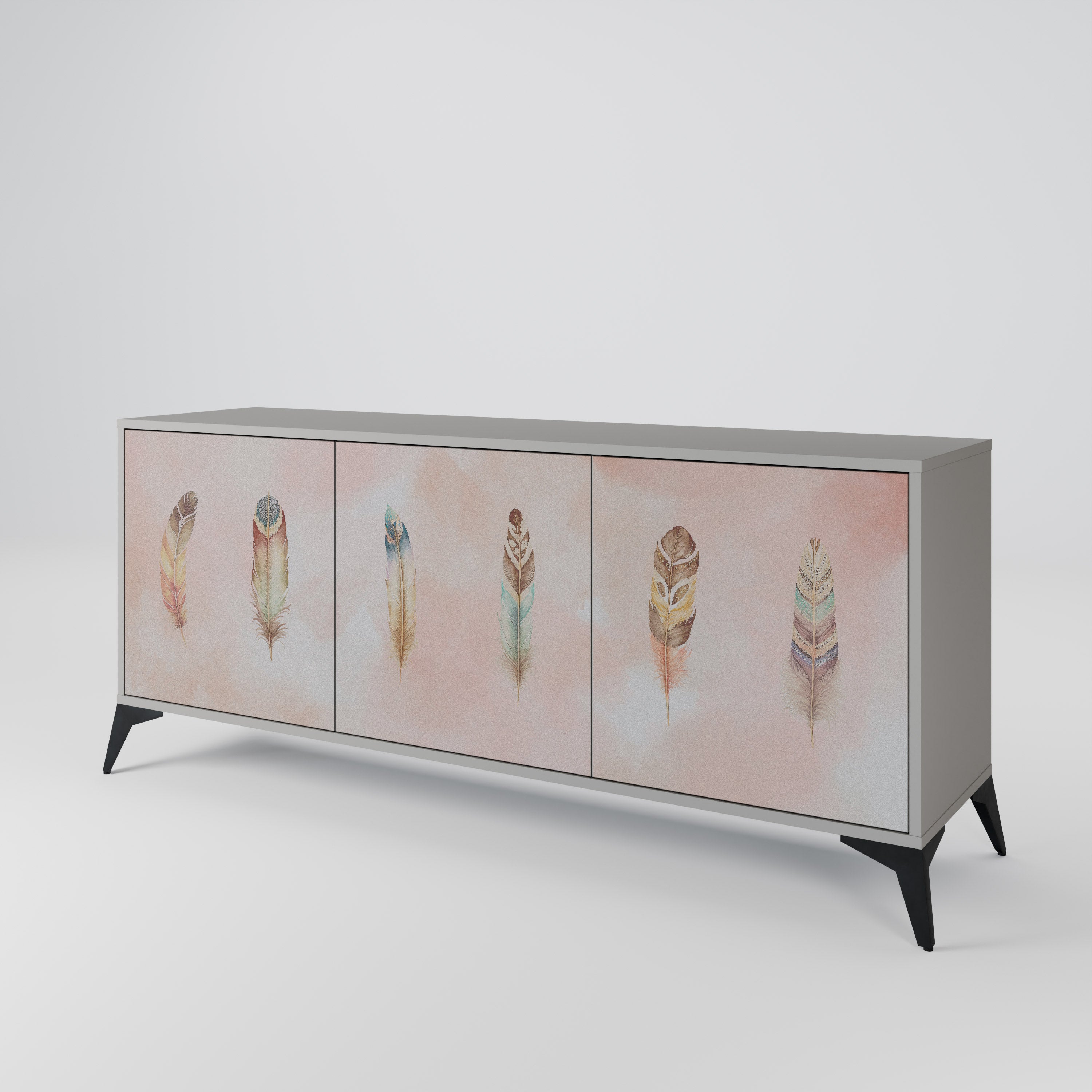 THE DELIQUESCE 3-türiges Sideboard in grauem Finish