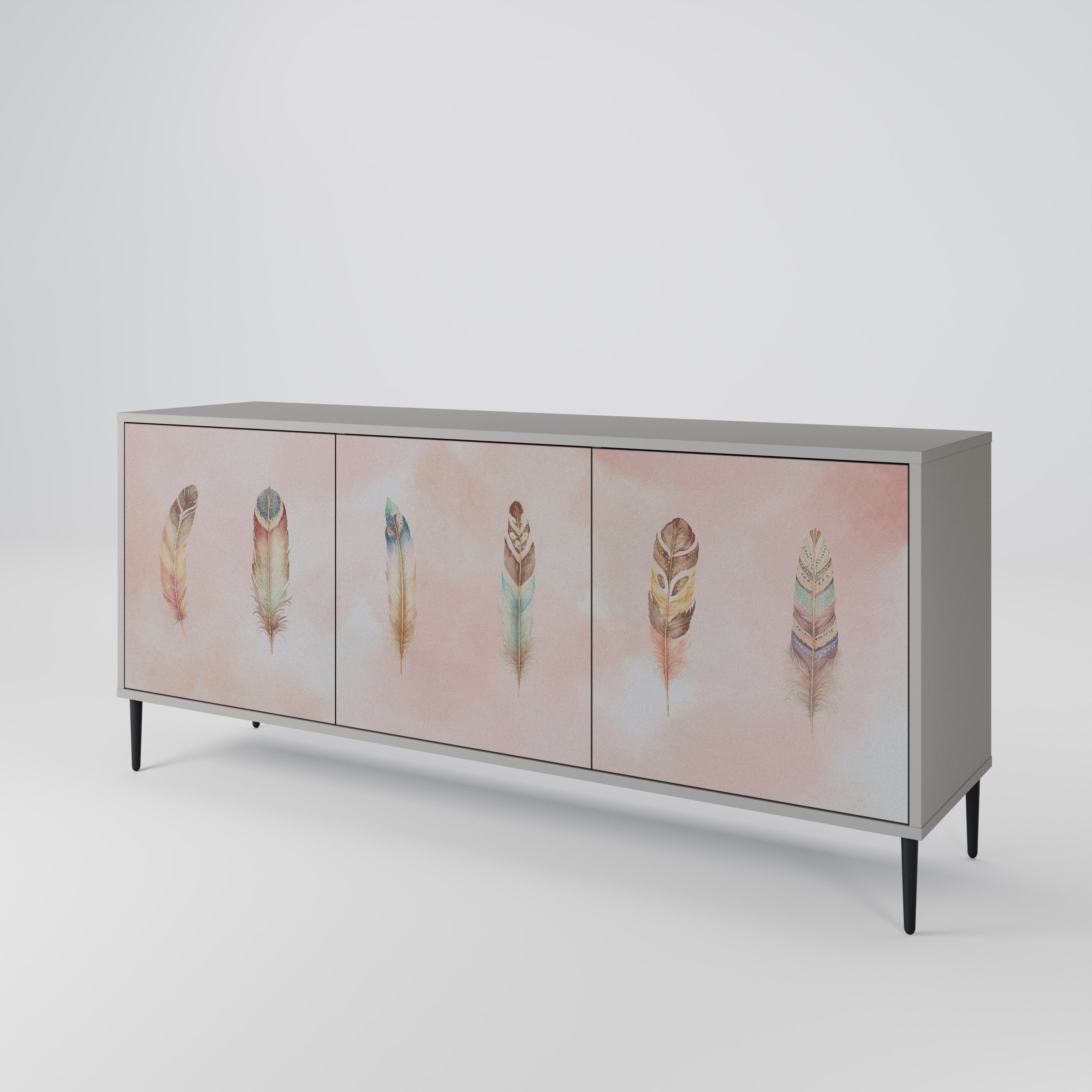THE DELIQUESCE 3-türiges Sideboard in grauem Finish
