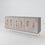 THE DELIQUESCE Sideboard mit 3 Türen in Grau