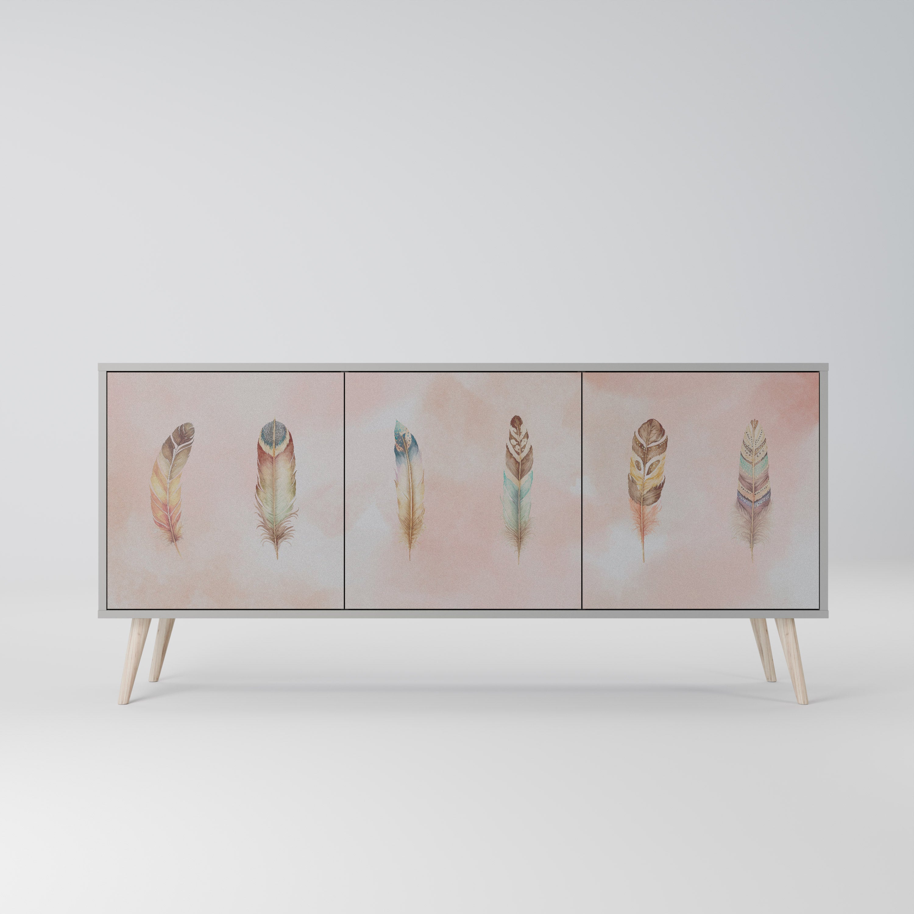 THE DELIQUESCE 3-türiges Sideboard in grauem Finish