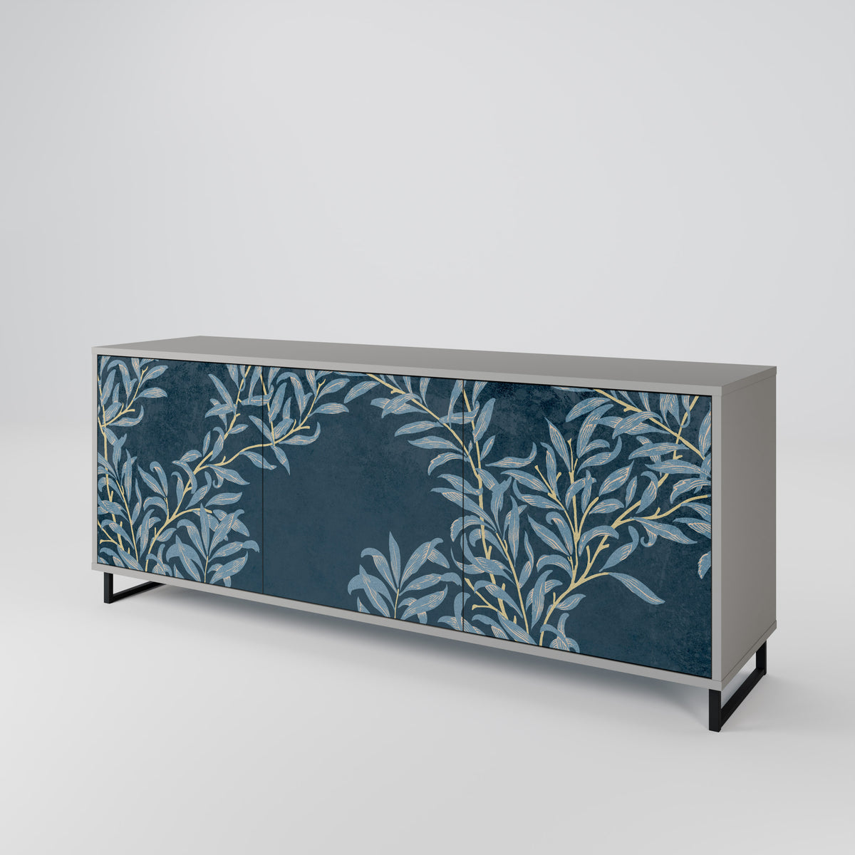 BLUE LEAVES 3-türiges Sideboard