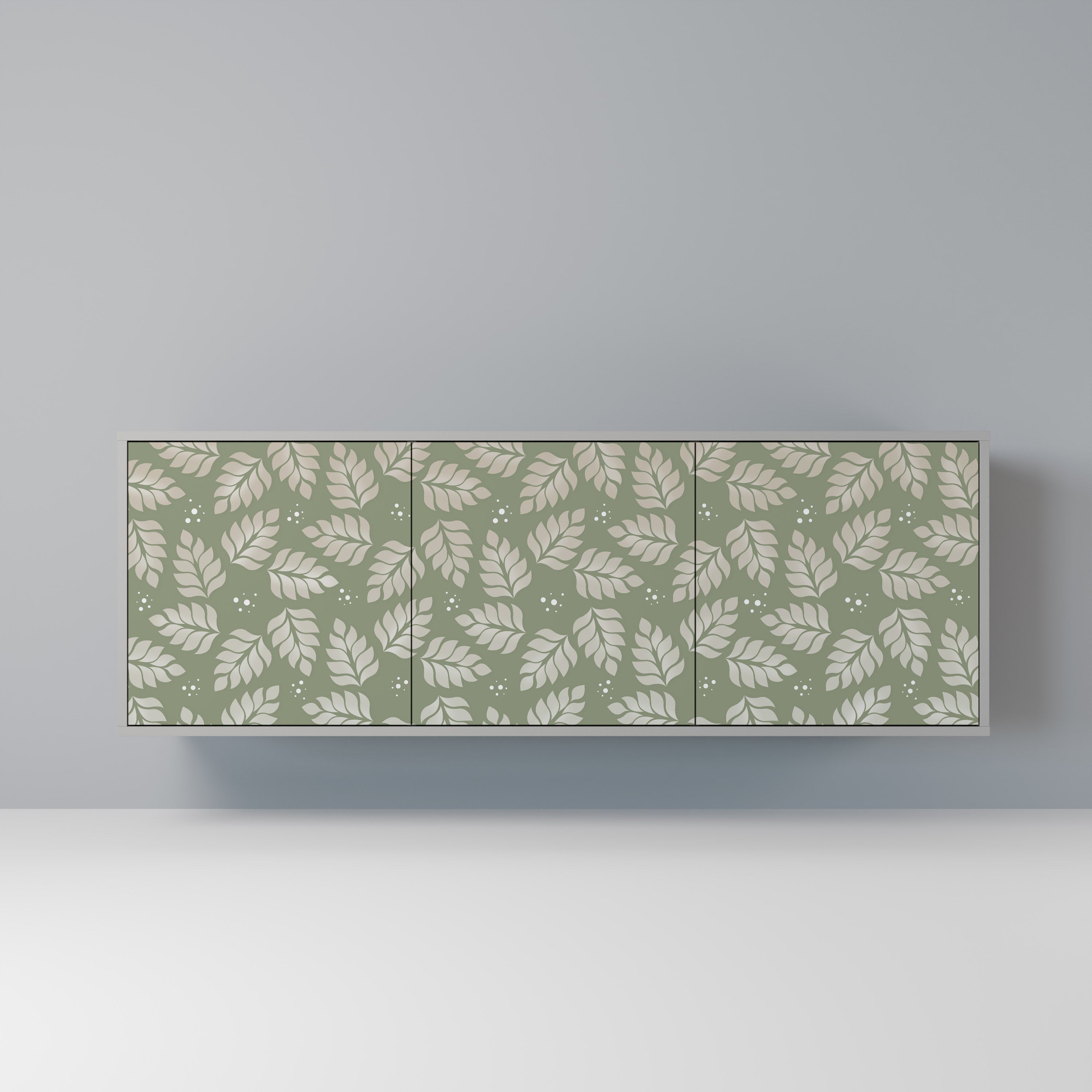 LEAVES ON GREEN Sideboard mit 3 Türen in grauer Ausführung