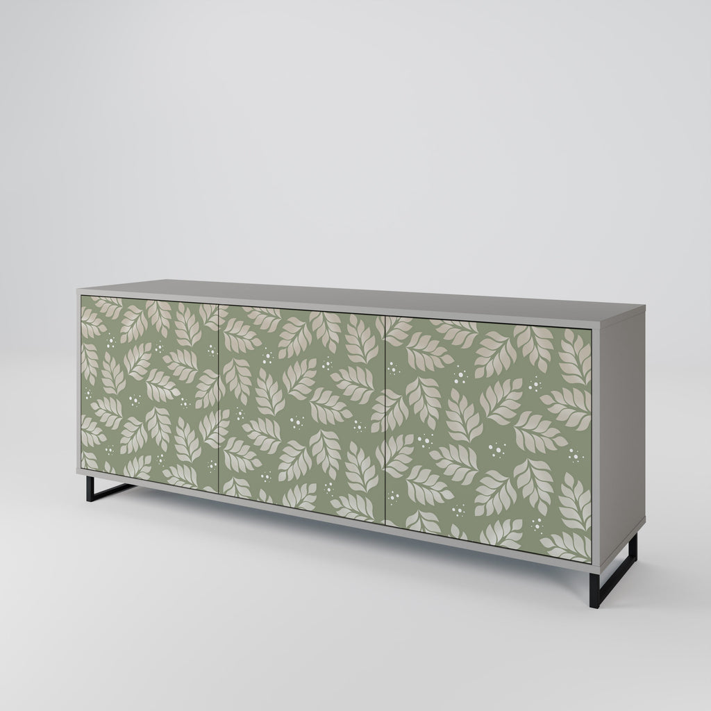 LEAVES ON GREEN Sideboard mit 3 Türen in grauer Ausführung