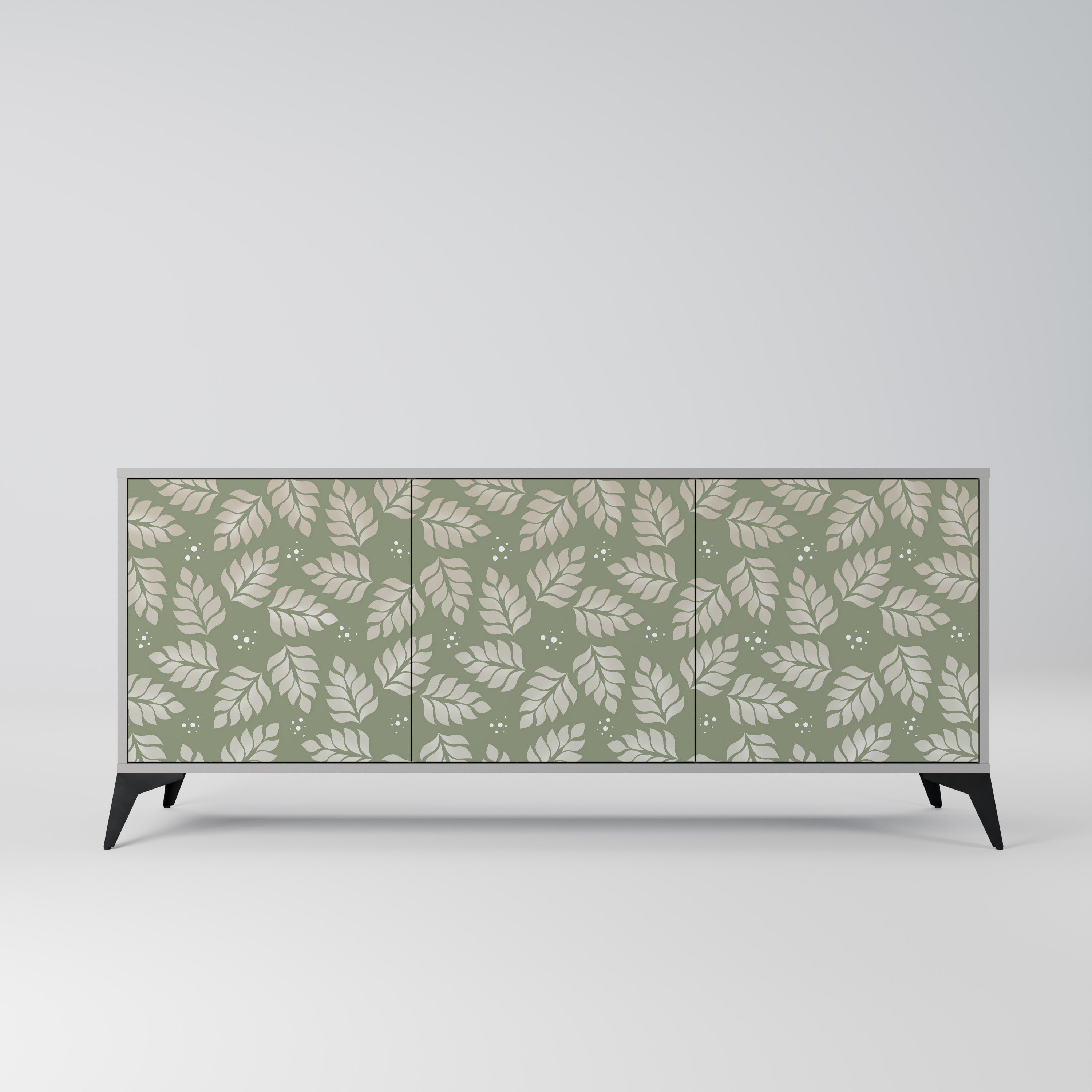 LEAVES ON GREEN Sideboard mit 3 Türen in grauer Ausführung