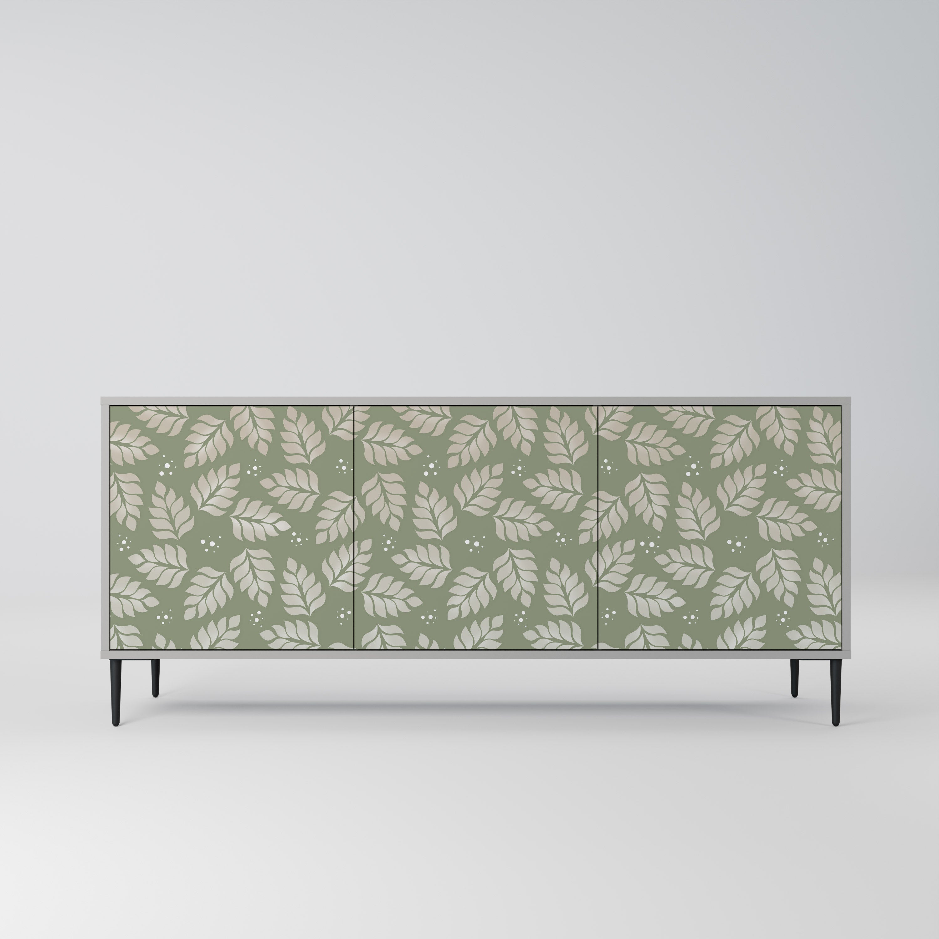 LEAVES ON GREEN Sideboard mit 3 Türen in grauer Ausführung