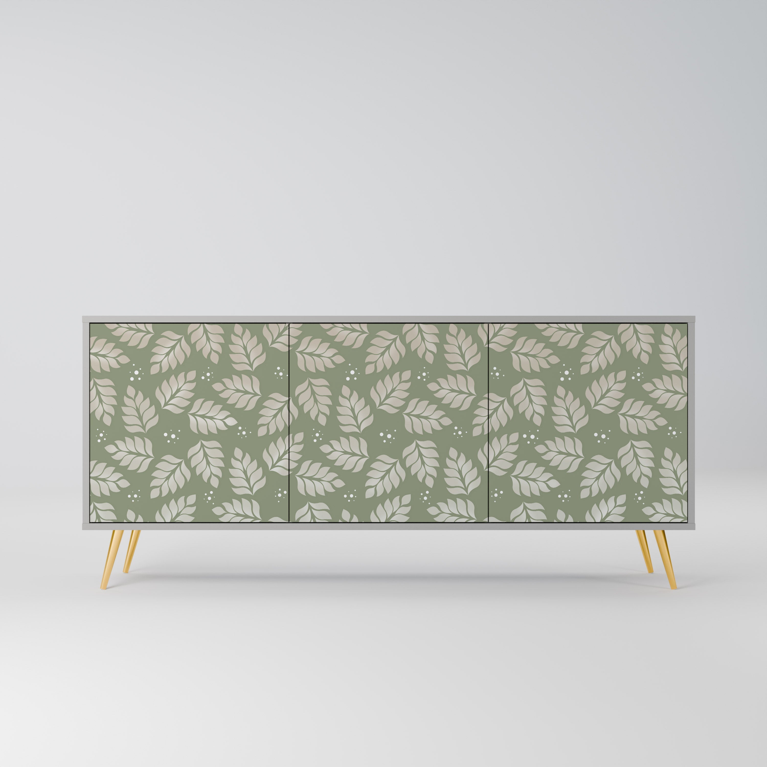 LEAVES ON GREEN Sideboard mit 3 Türen in grauer Ausführung