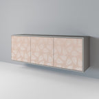 LEAVES ON BEIGE Sideboard mit 3 Türen in Grau