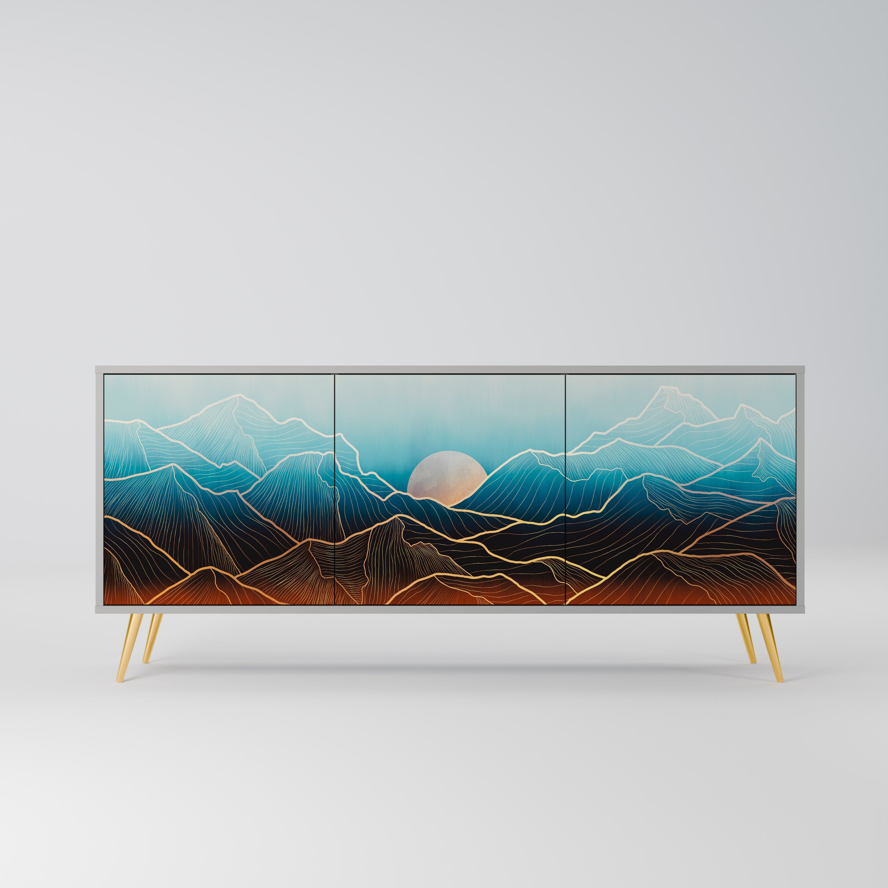 LUNAR SECRETS 3-türiges Sideboard in grauem Finish