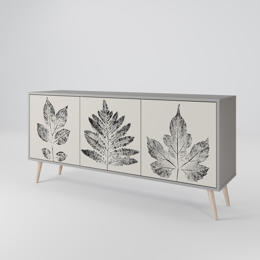 LEAFY STAMPS 3-türiges Sideboard in grauem Finish