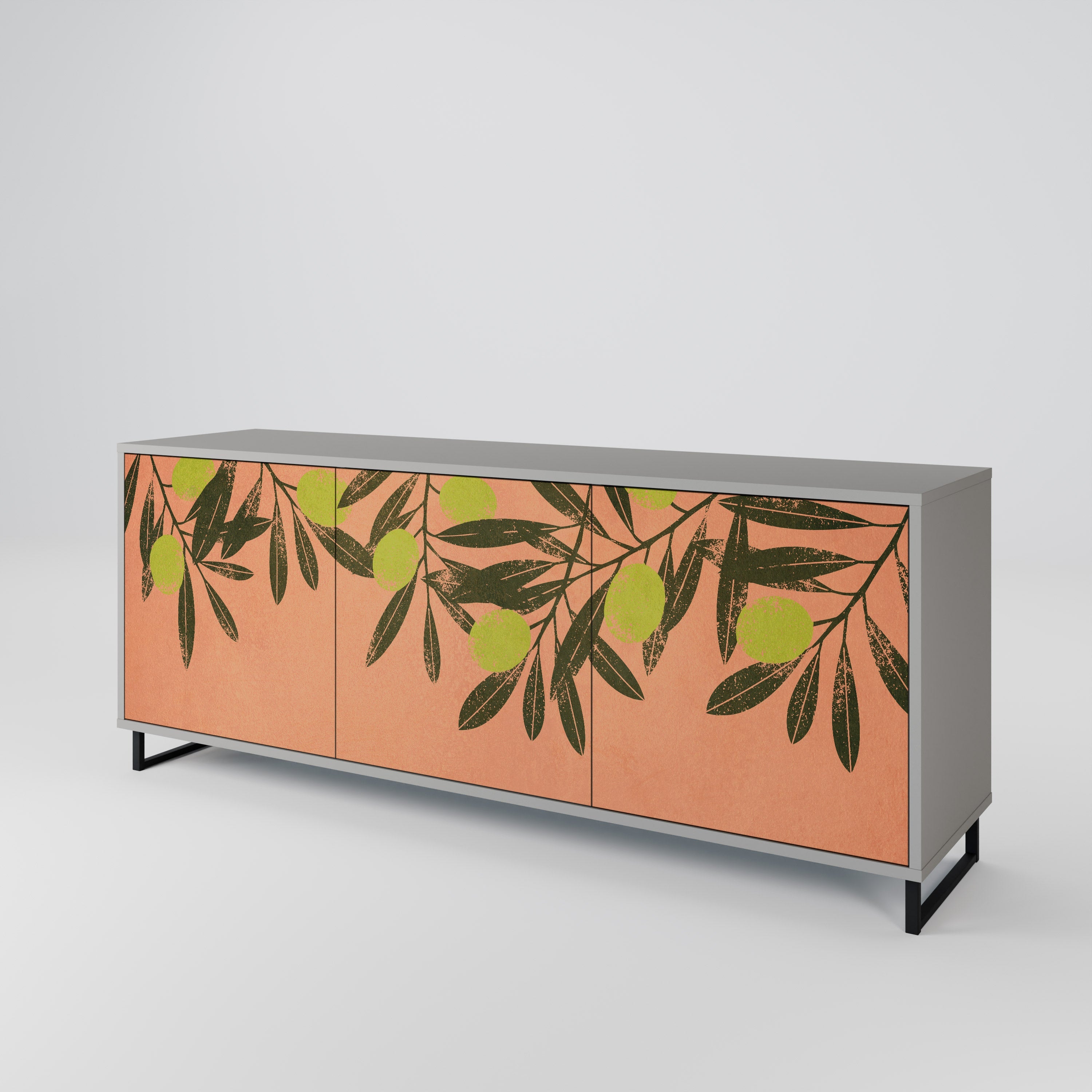 JUICY OLIVES Sideboard mit 3 Türen in grauer Ausführung