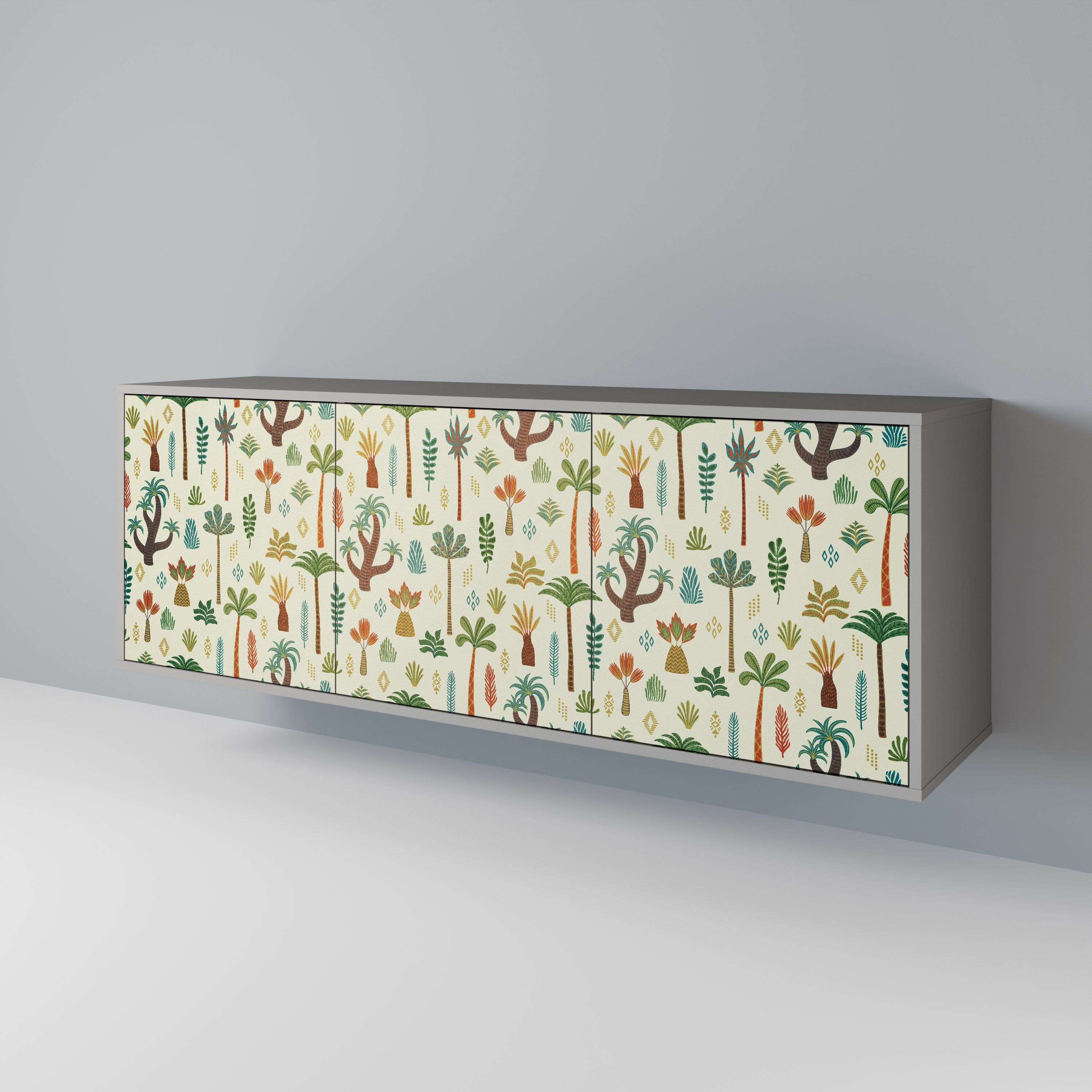 PALM SPRING 3-türiges Sideboard in grauem Finish