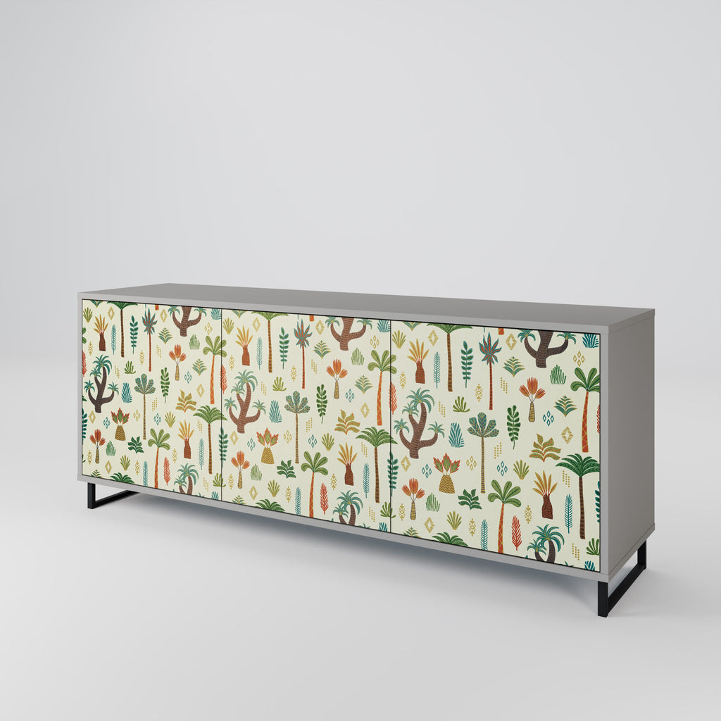 PALM SPRING 3-türiges Sideboard in grauem Finish