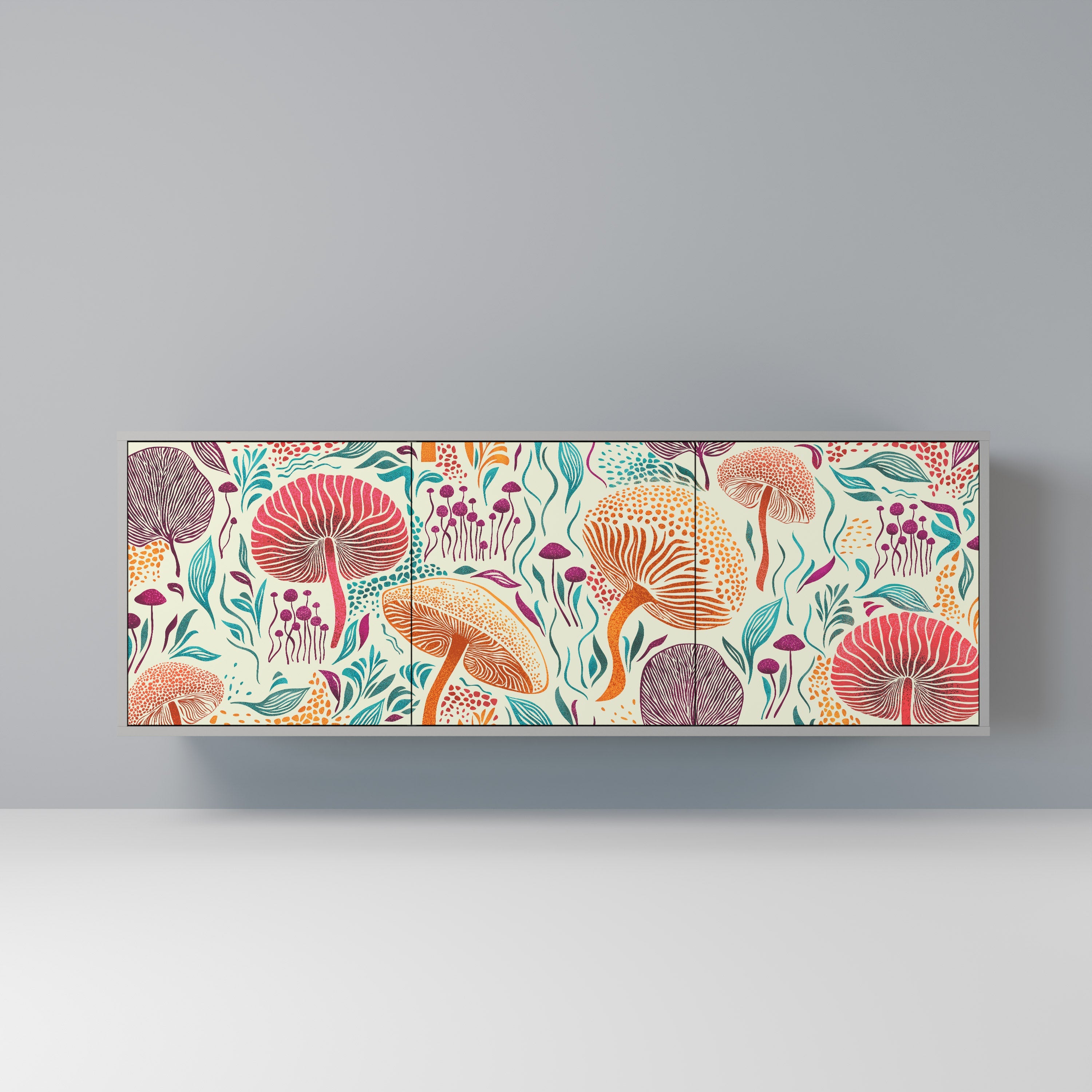 FUNGUS FANTASY 3-türiges Sideboard in grauem Finish