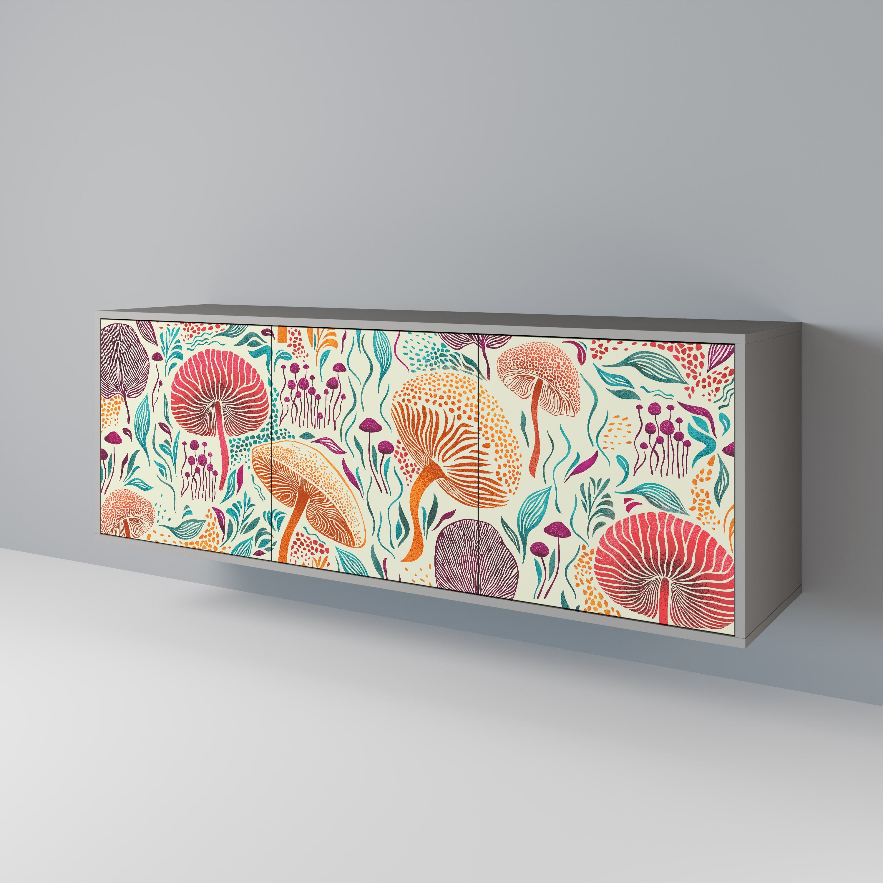 FUNGUS FANTASY 3-türiges Sideboard in grauem Finish