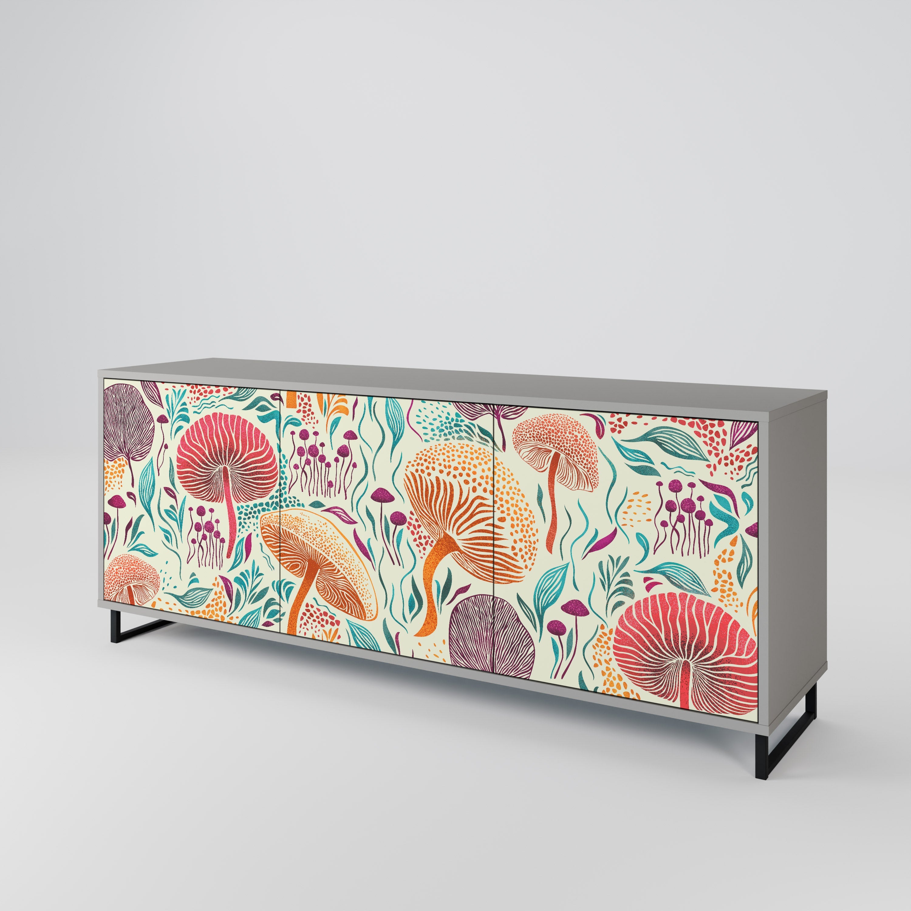 FUNGUS FANTASY 3-türiges Sideboard in grauem Finish