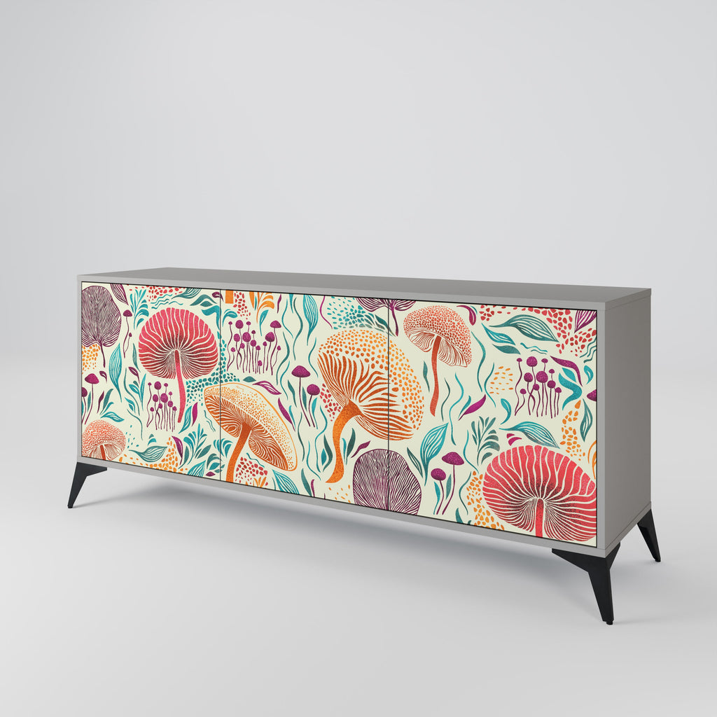 FUNGUS FANTASY 3-türiges Sideboard in grauem Finish