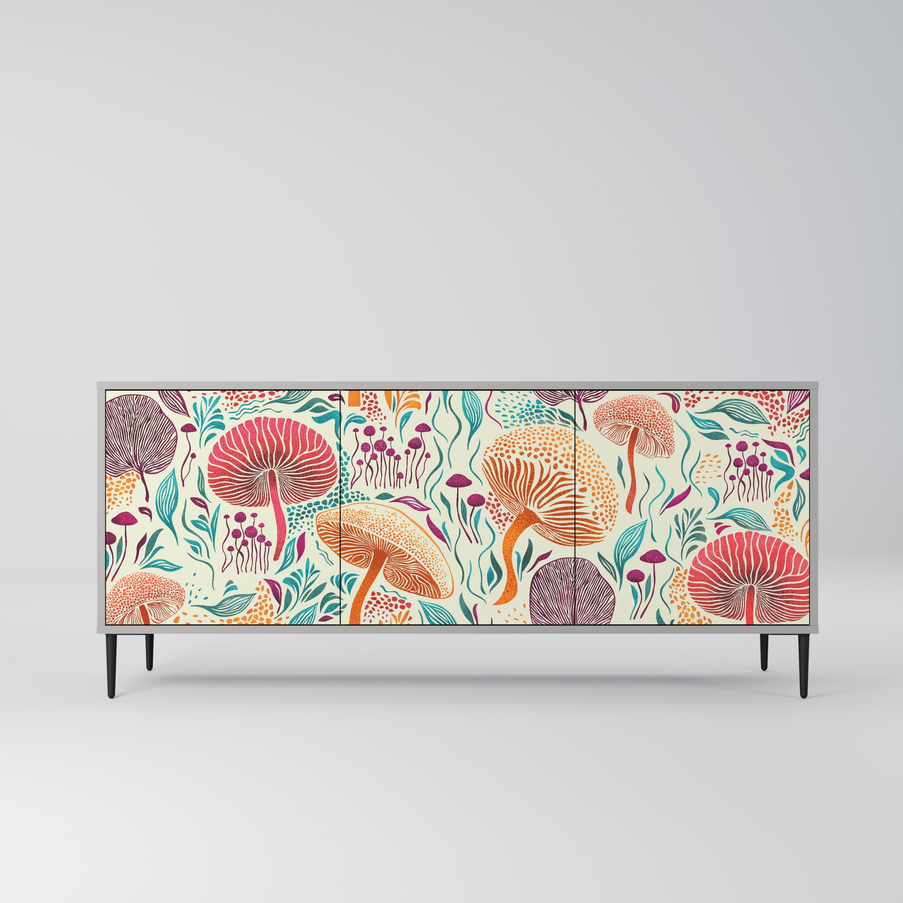 FUNGUS FANTASY 3-türiges Sideboard in grauem Finish
