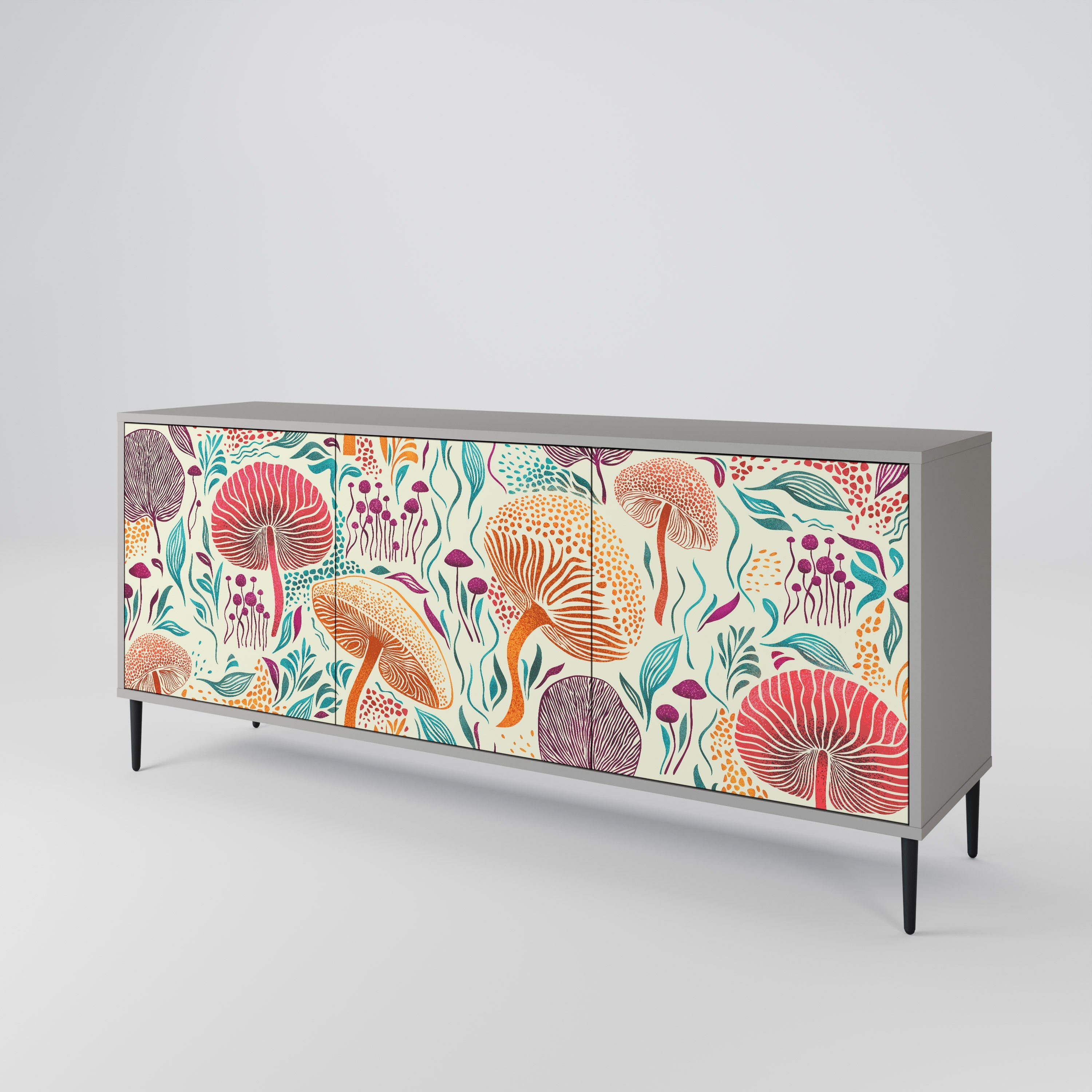 FUNGUS FANTASY 3-türiges Sideboard in grauem Finish