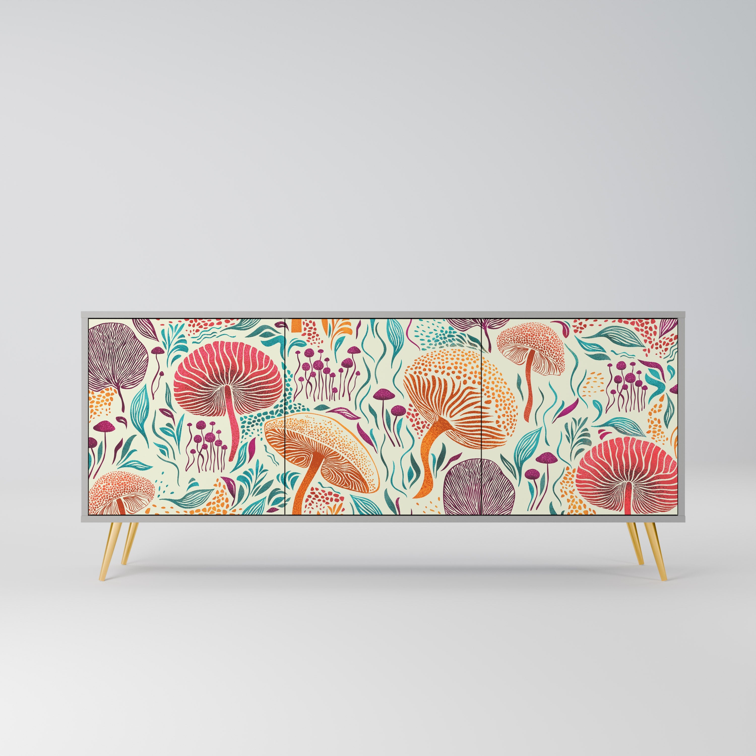 FUNGUS FANTASY 3-türiges Sideboard in grauem Finish