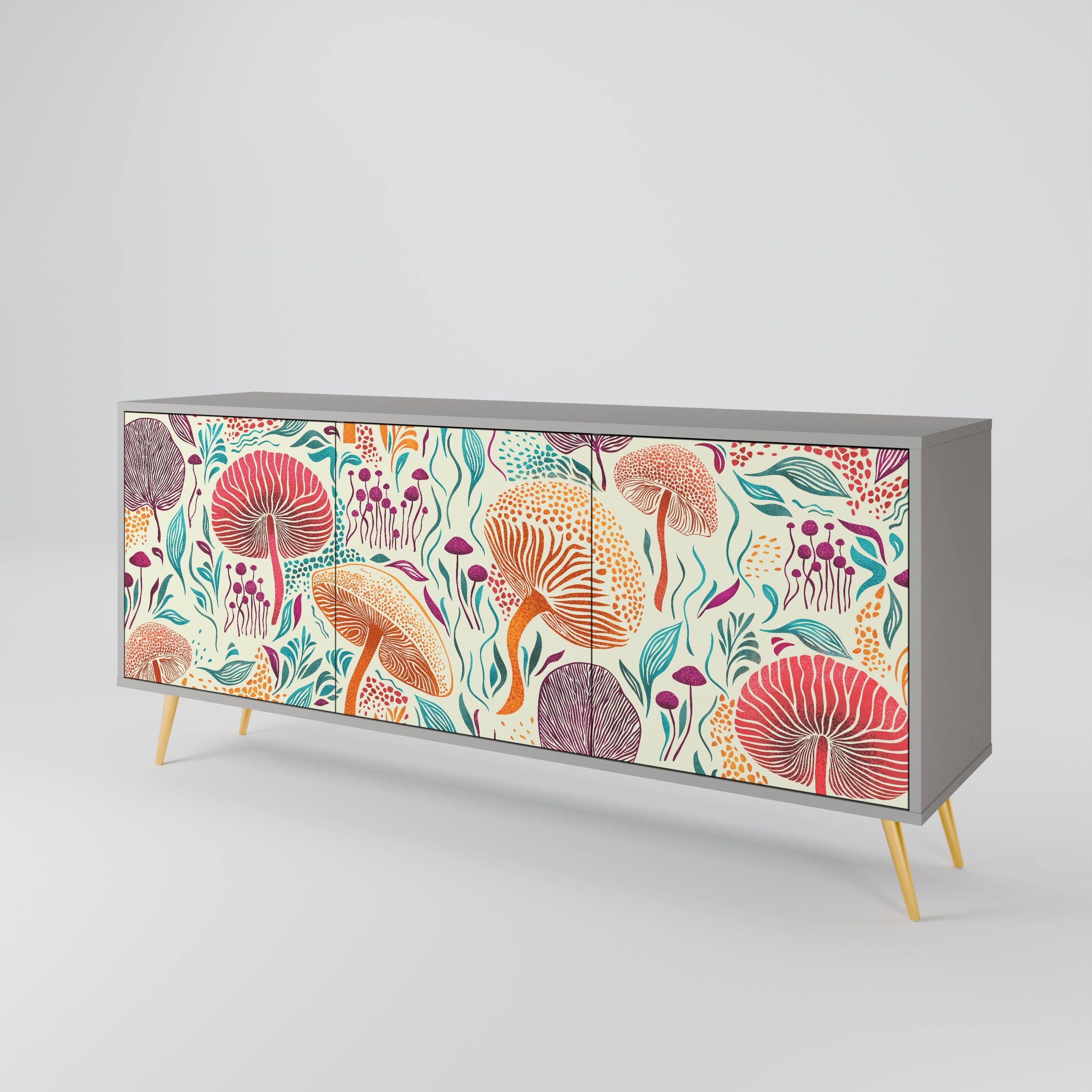 FUNGUS FANTASY 3-türiges Sideboard in grauem Finish