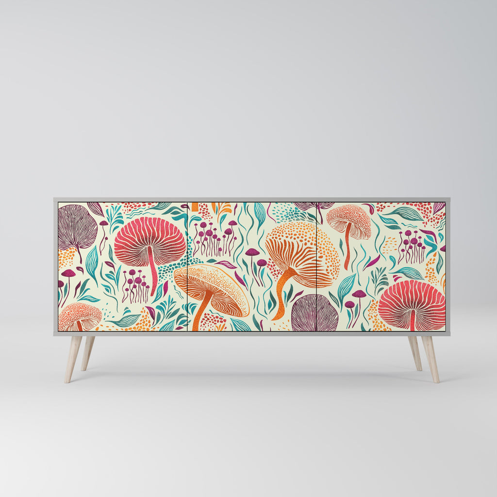 FUNGUS FANTASY 3-türiges Sideboard in grauem Finish