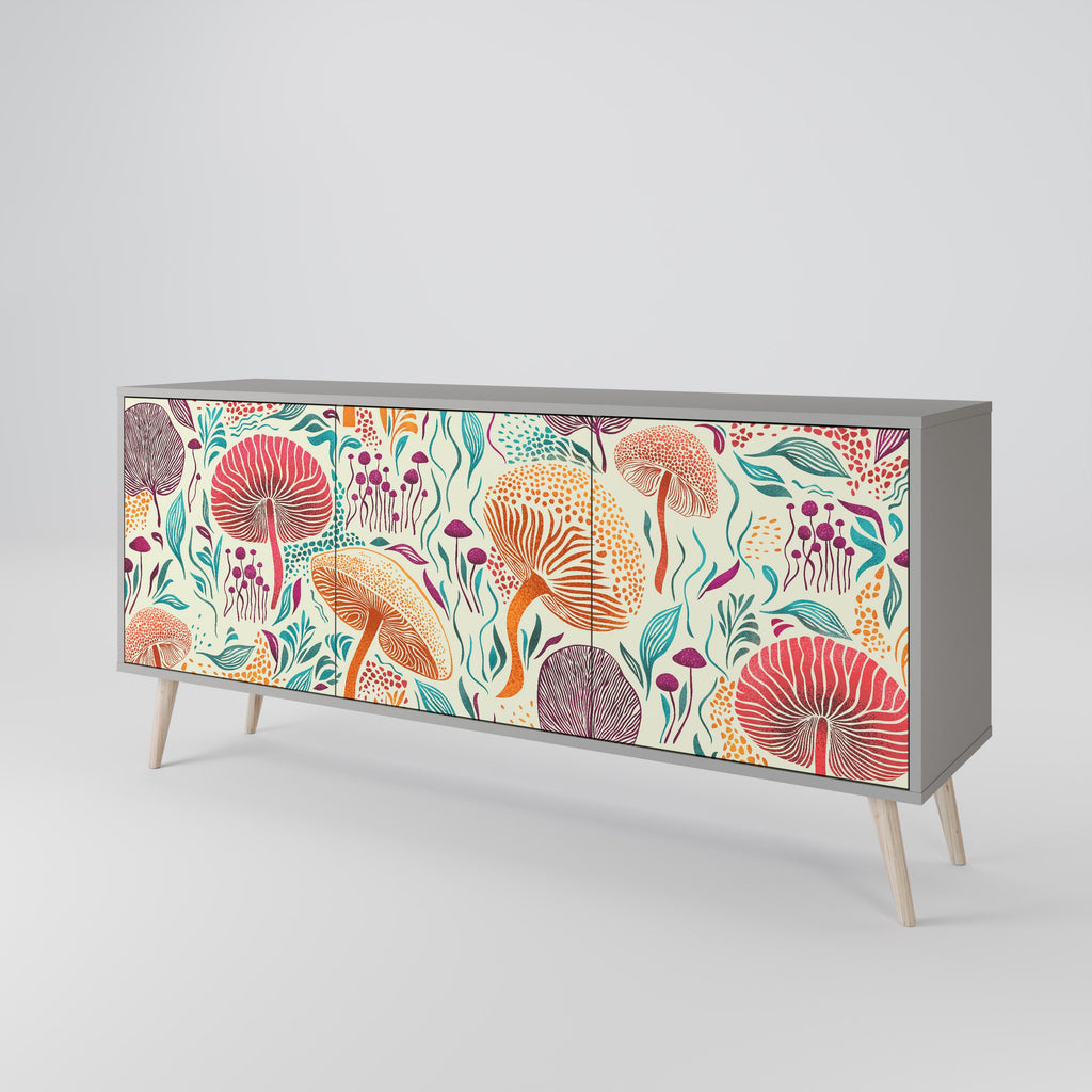 FUNGUS FANTASY 3-türiges Sideboard in grauem Finish