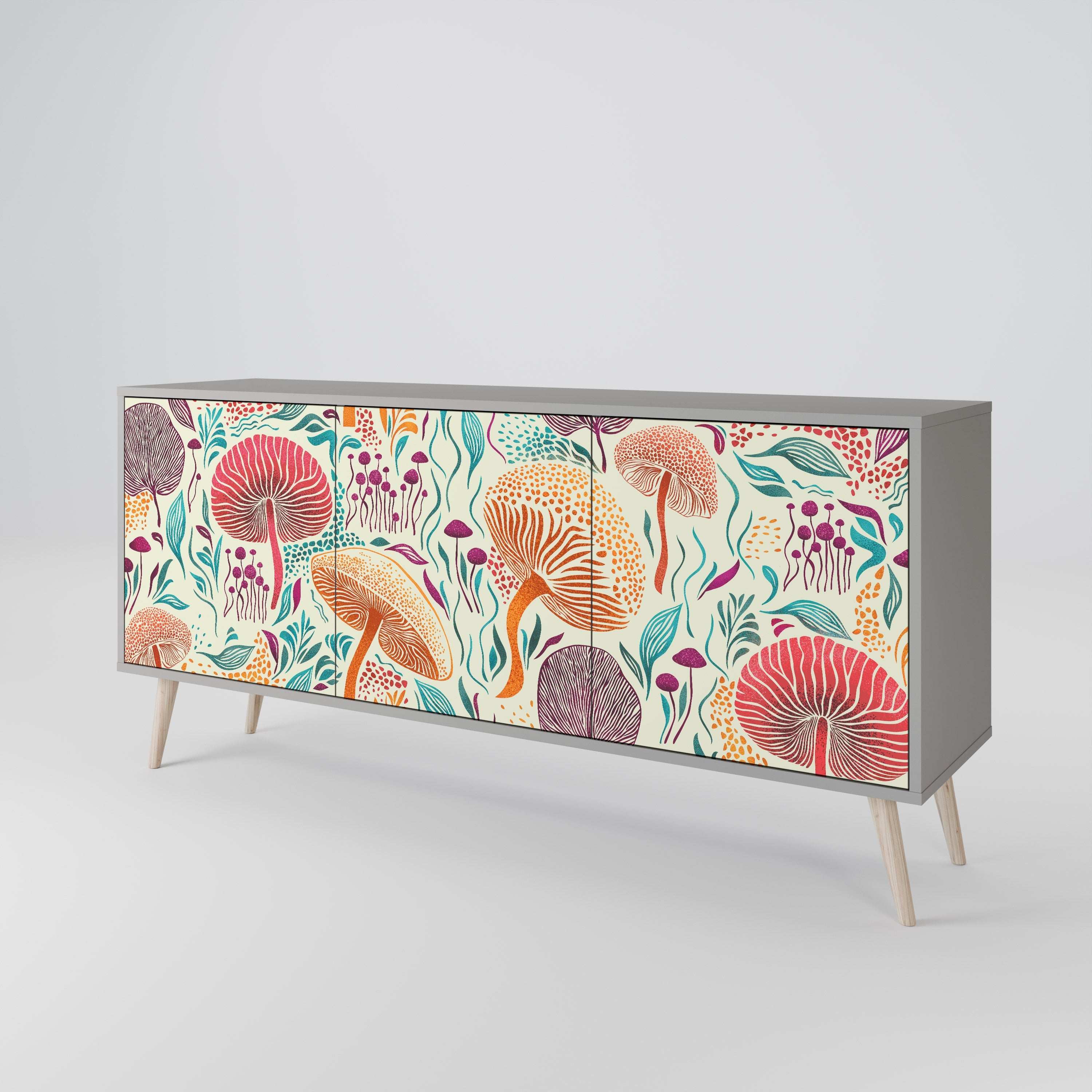 FUNGUS FANTASY 3-türiges Sideboard in grauem Finish