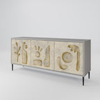 SAND SCULPTURES Sideboard mit 3 Türen in Grau