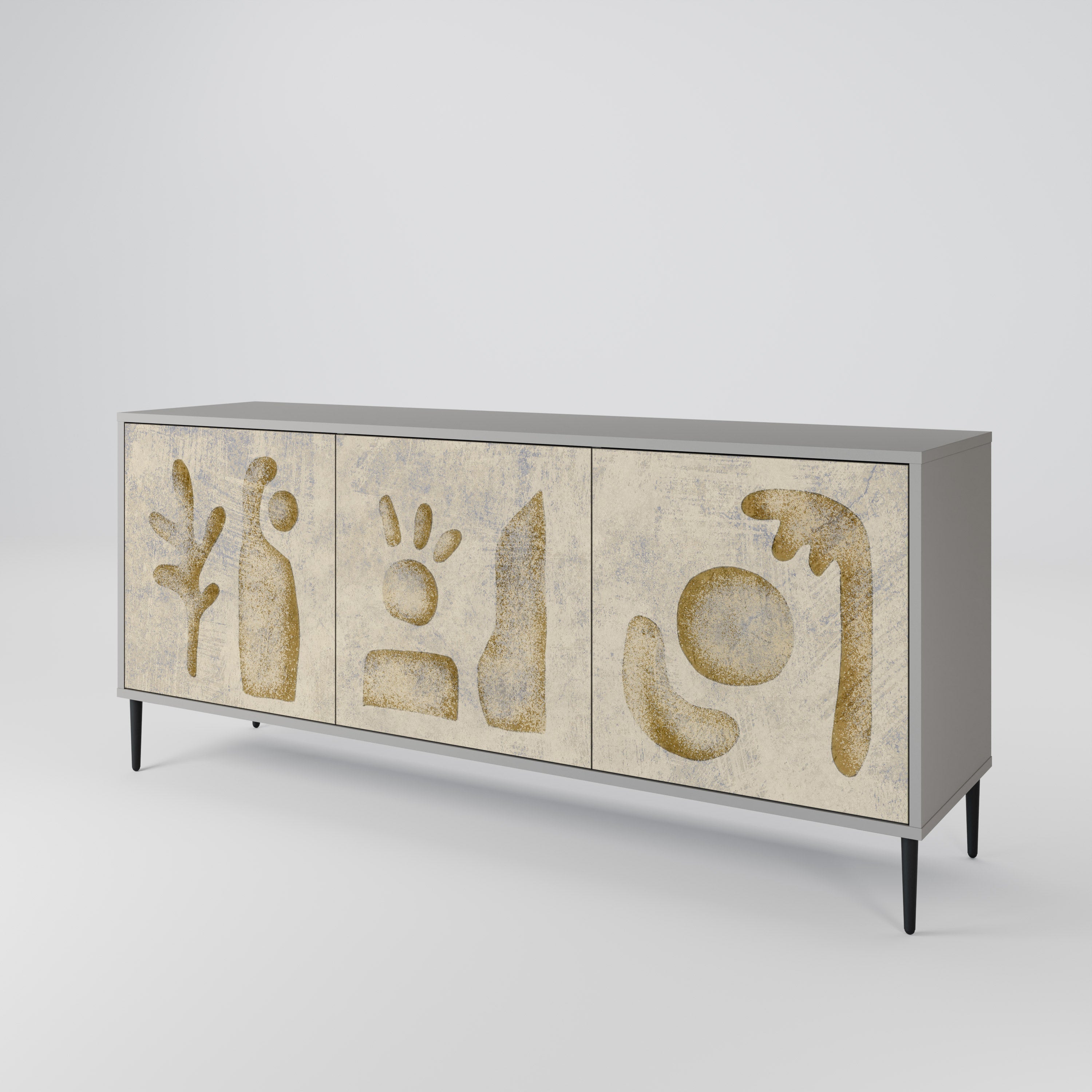 SAND SCULPTURES 3-türiges Sideboard in grauer Ausführung