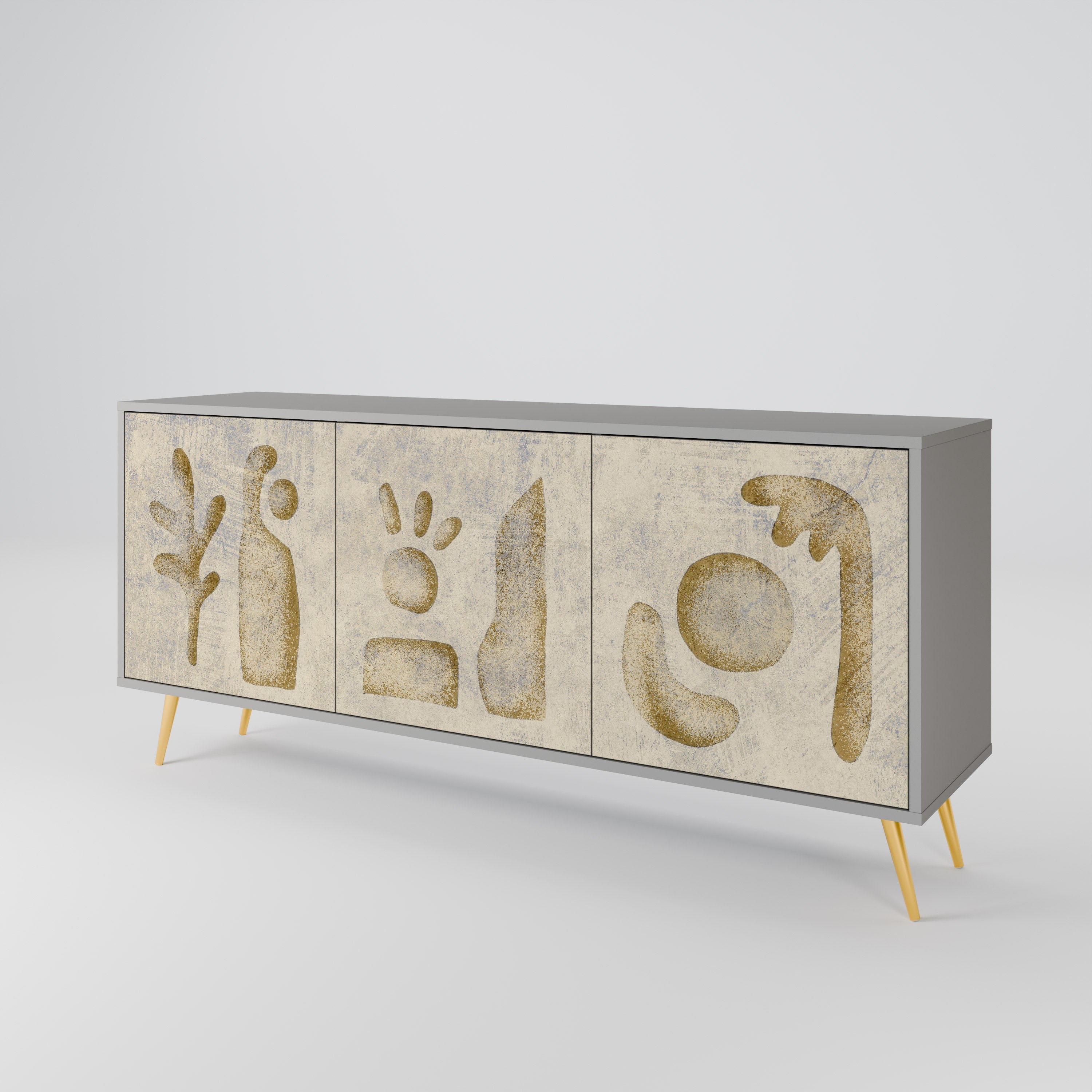 SAND SCULPTURES 3-türiges Sideboard in grauer Ausführung