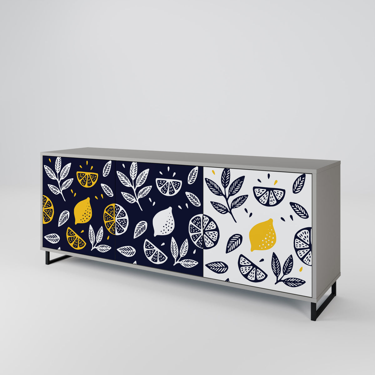 CITRUS BLACK AND WHITE 3-türiges Sideboard