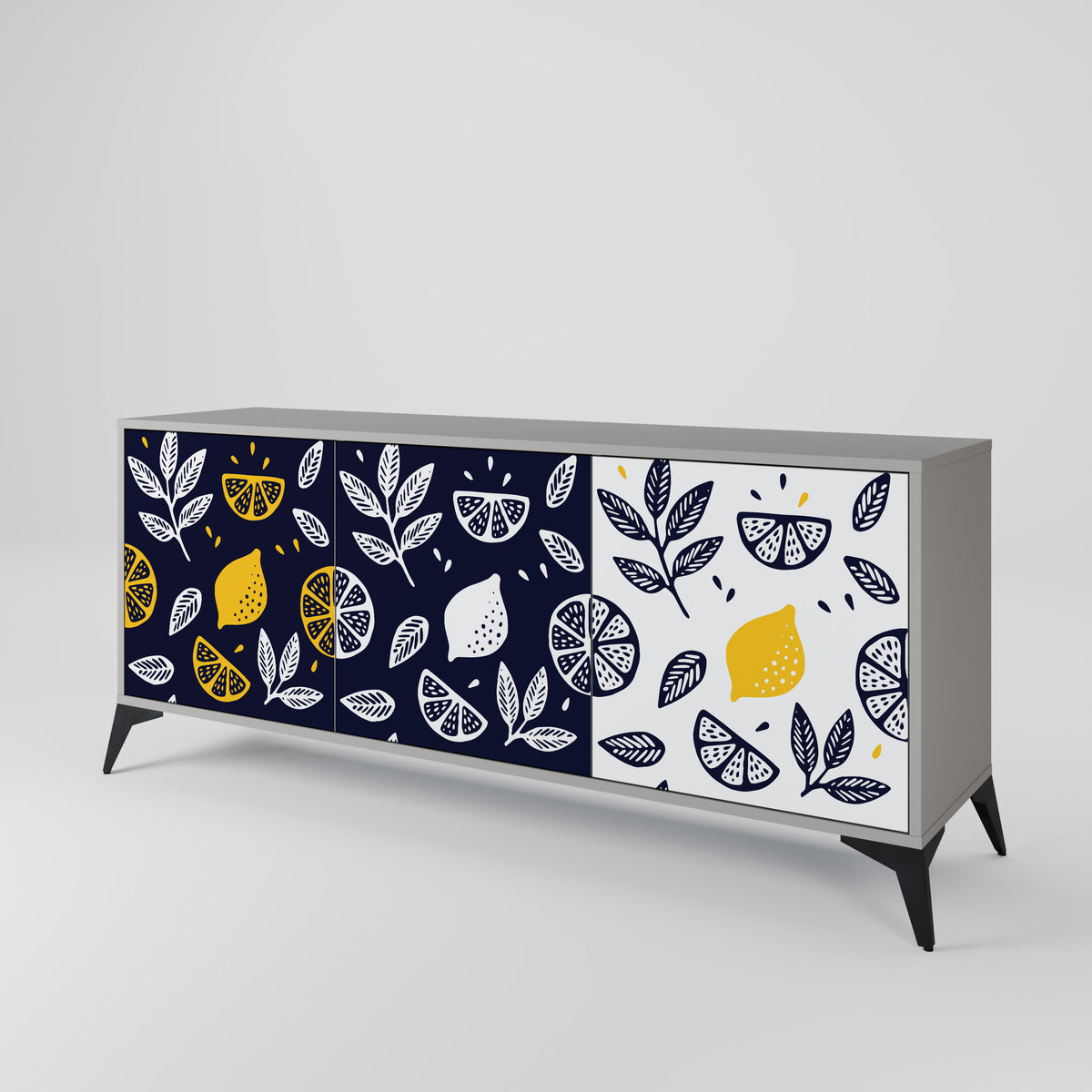 CITRUS BLACK AND WHITE 3-türiges Sideboard