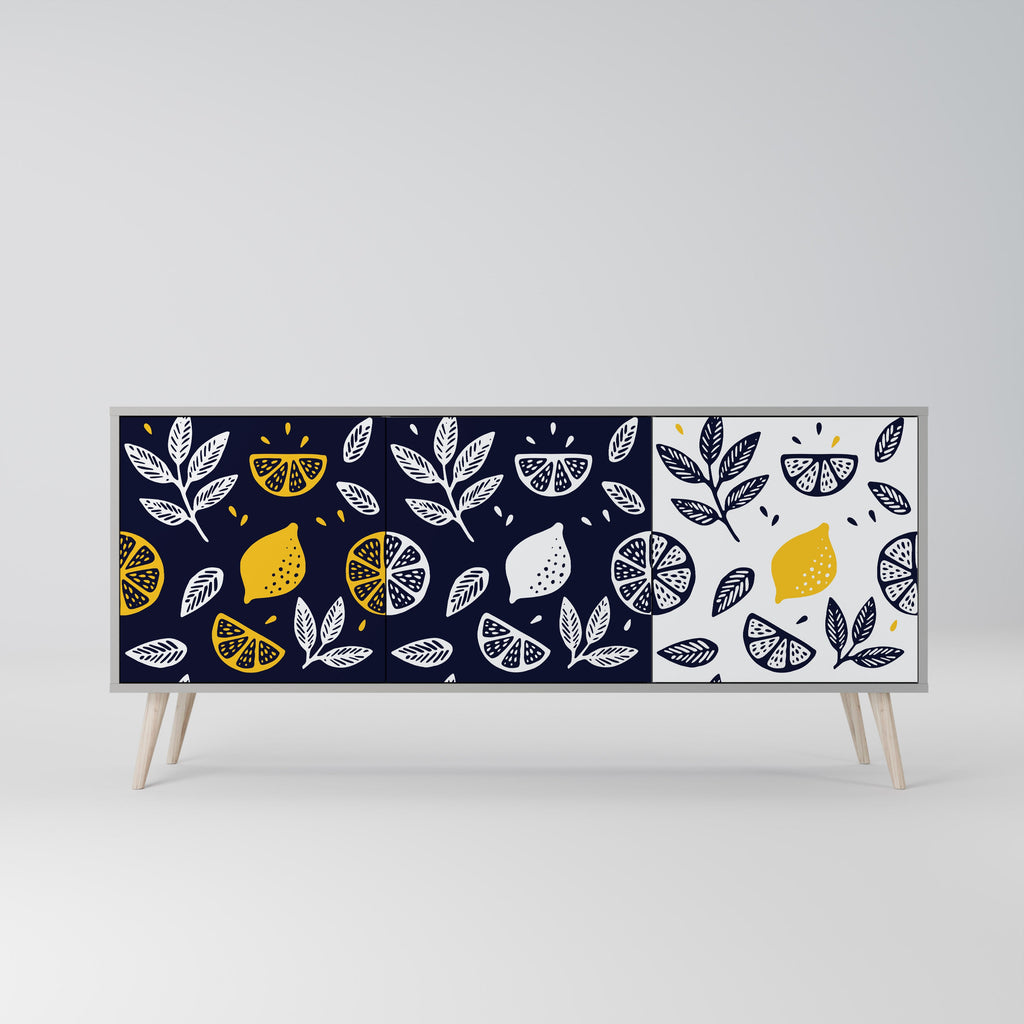 CITRUS BLACK AND WHITE 3-türiges Sideboard in grauem Finish