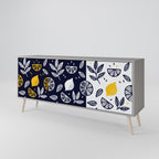 CITRUS BLACK AND WHITE Sideboard mit 3 Türen in Grau