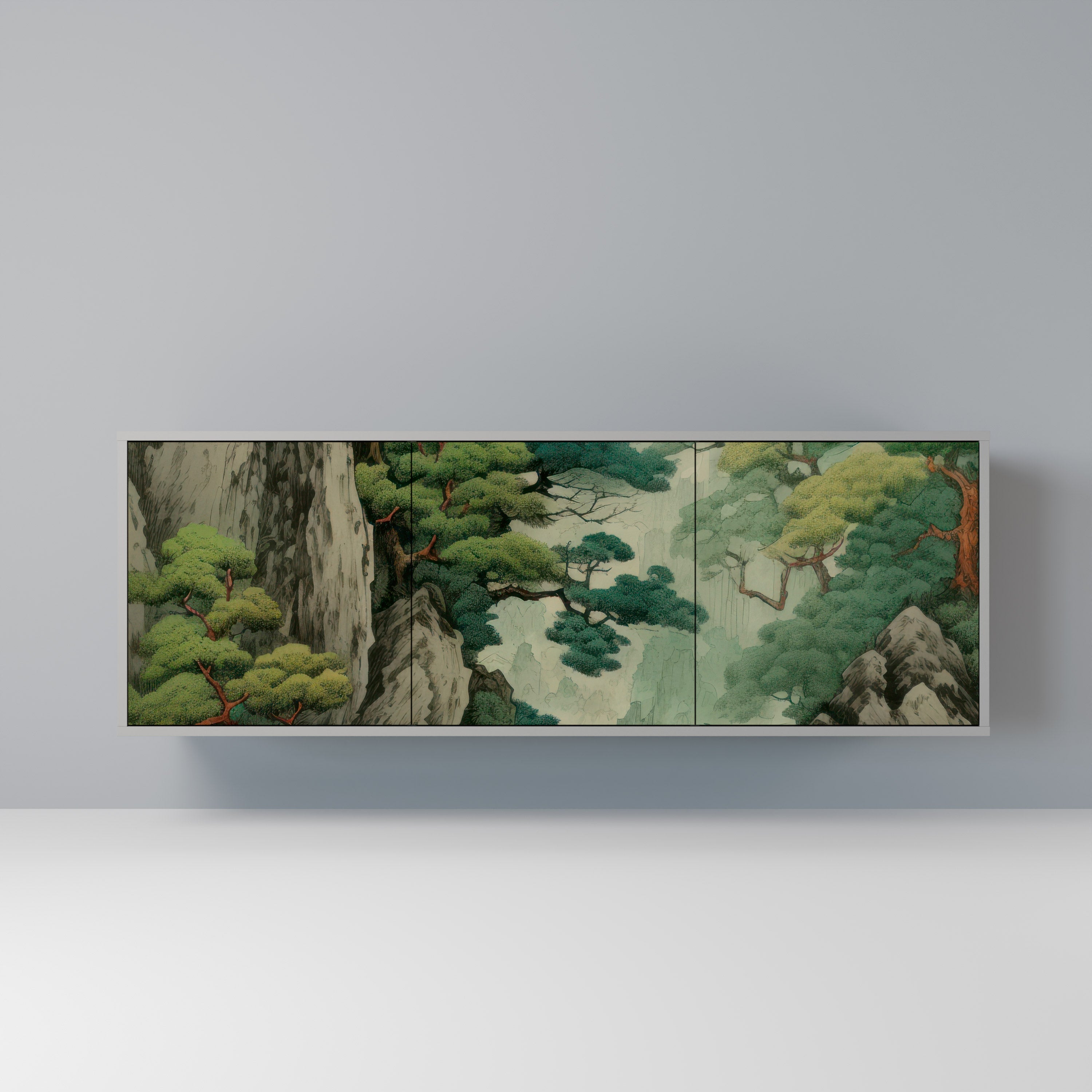 VERDURE ABYSS Sideboard mit 3 Türen in grauer Ausführung
