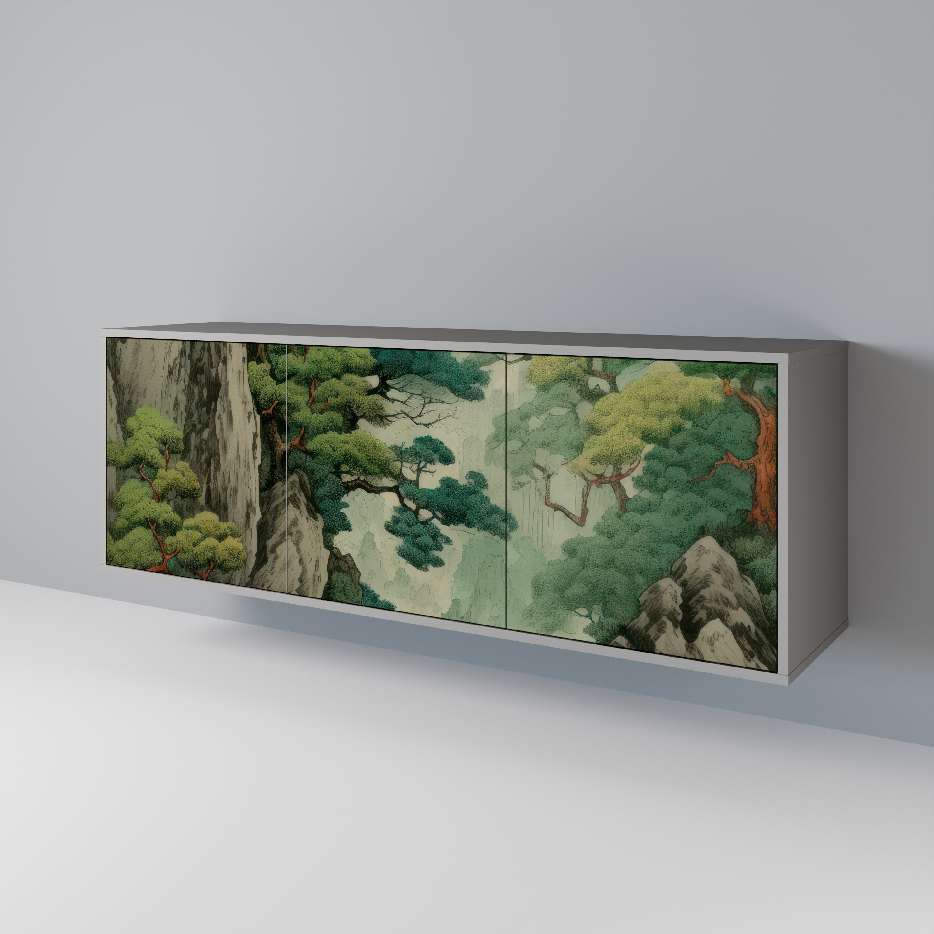 VERDURE ABYSS Sideboard mit 3 Türen in grauer Ausführung