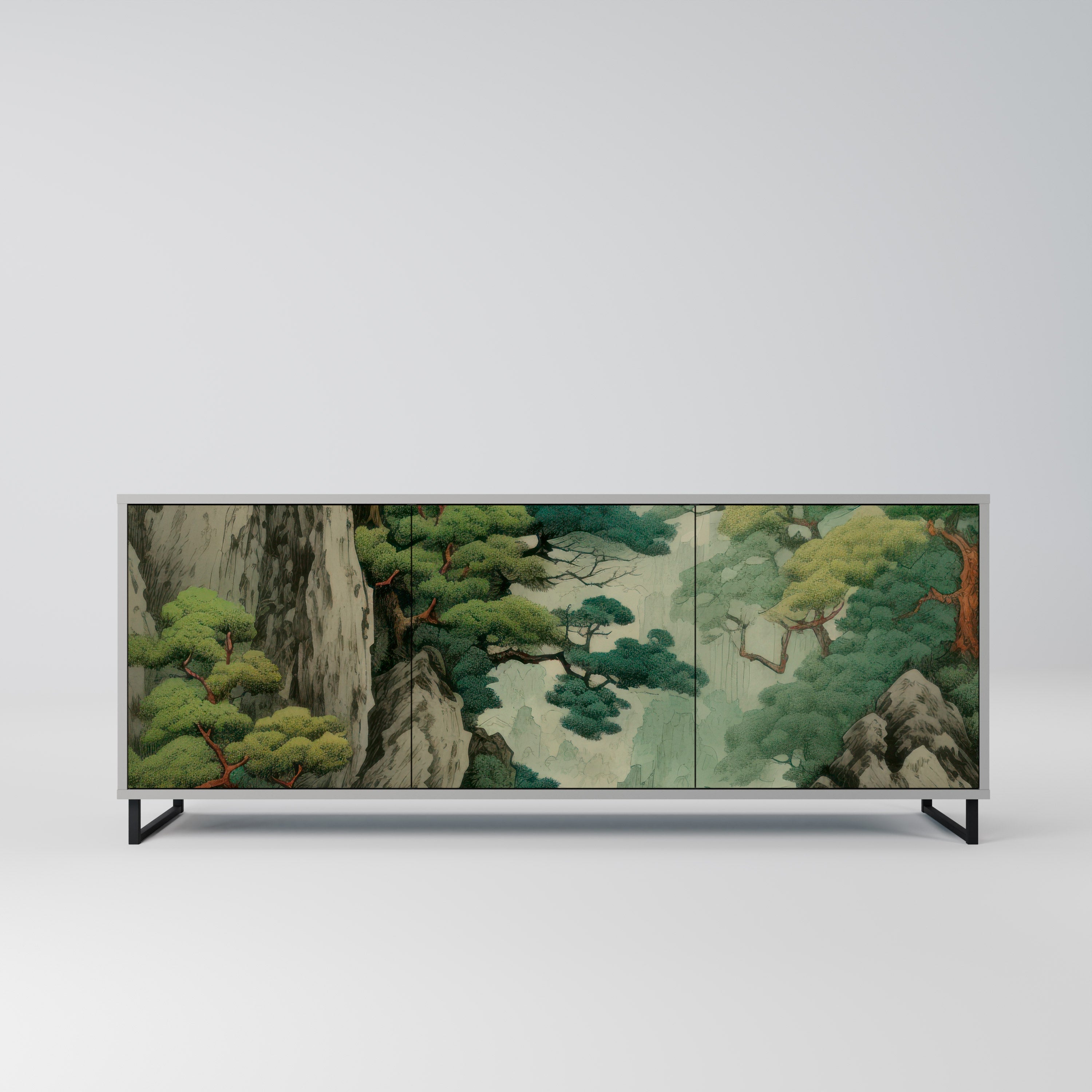 VERDURE ABYSS Sideboard mit 3 Türen in grauer Ausführung
