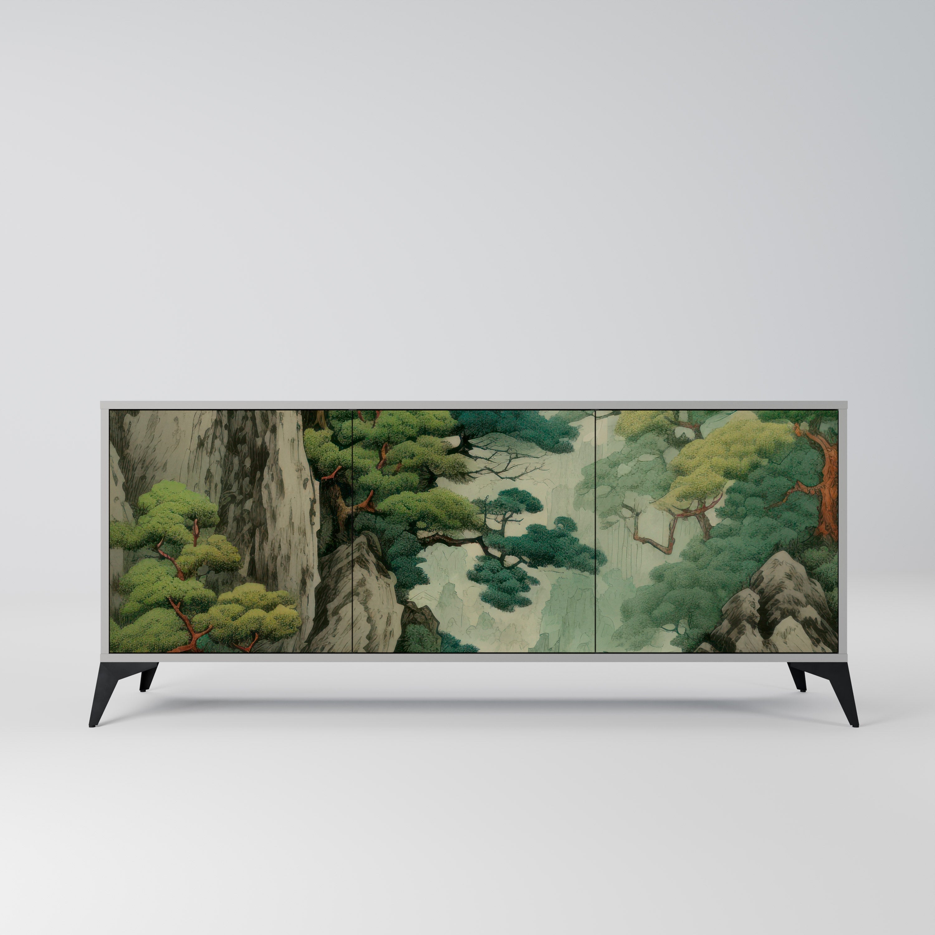 VERDURE ABYSS Sideboard mit 3 Türen in grauer Ausführung