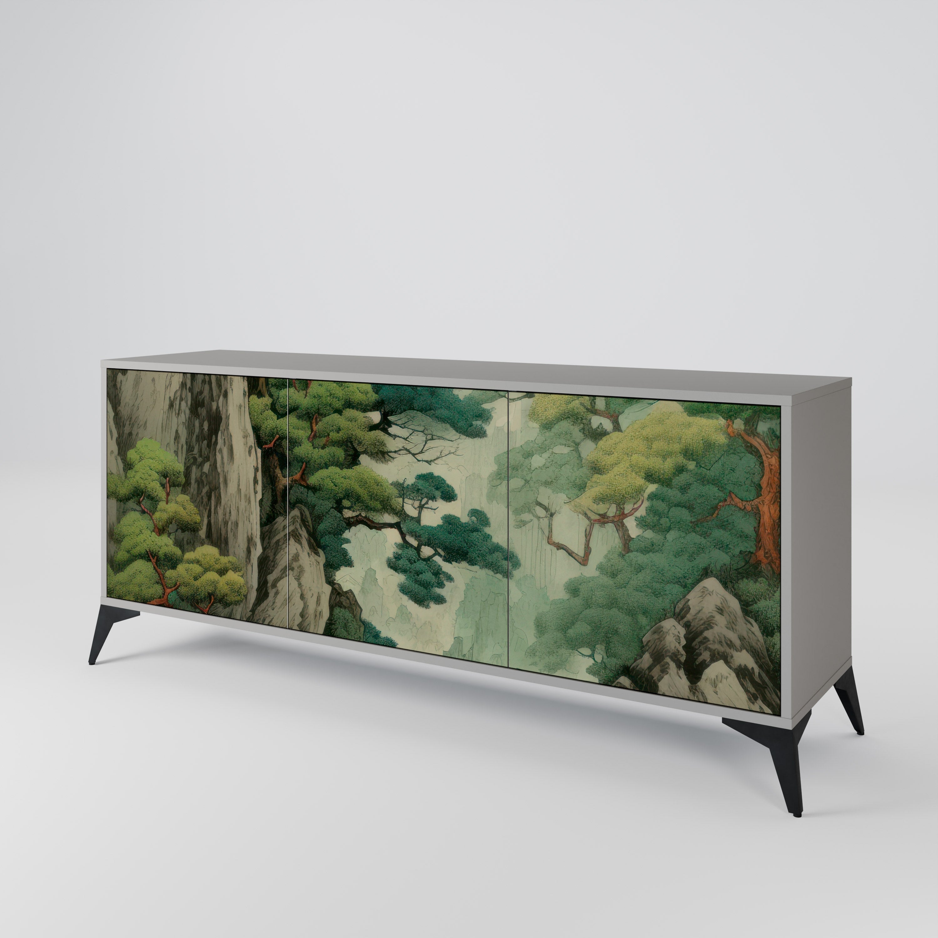 VERDURE ABYSS Sideboard mit 3 Türen in grauer Ausführung