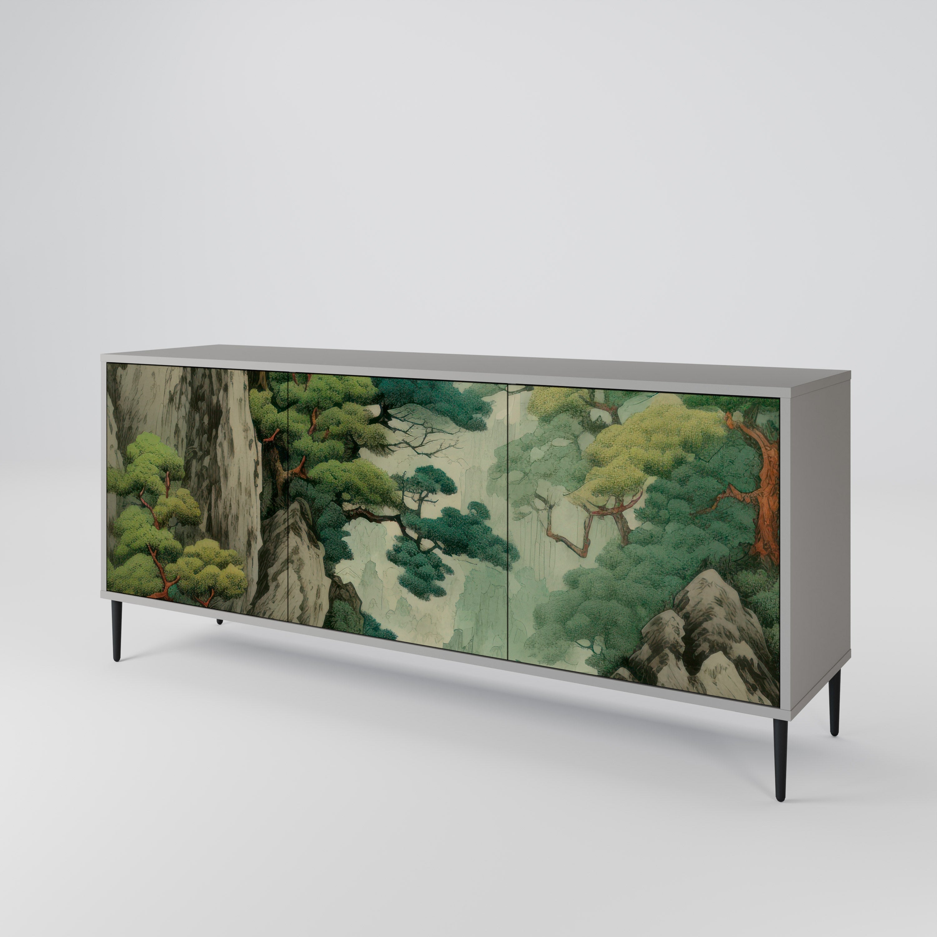 VERDURE ABYSS Sideboard mit 3 Türen in grauer Ausführung
