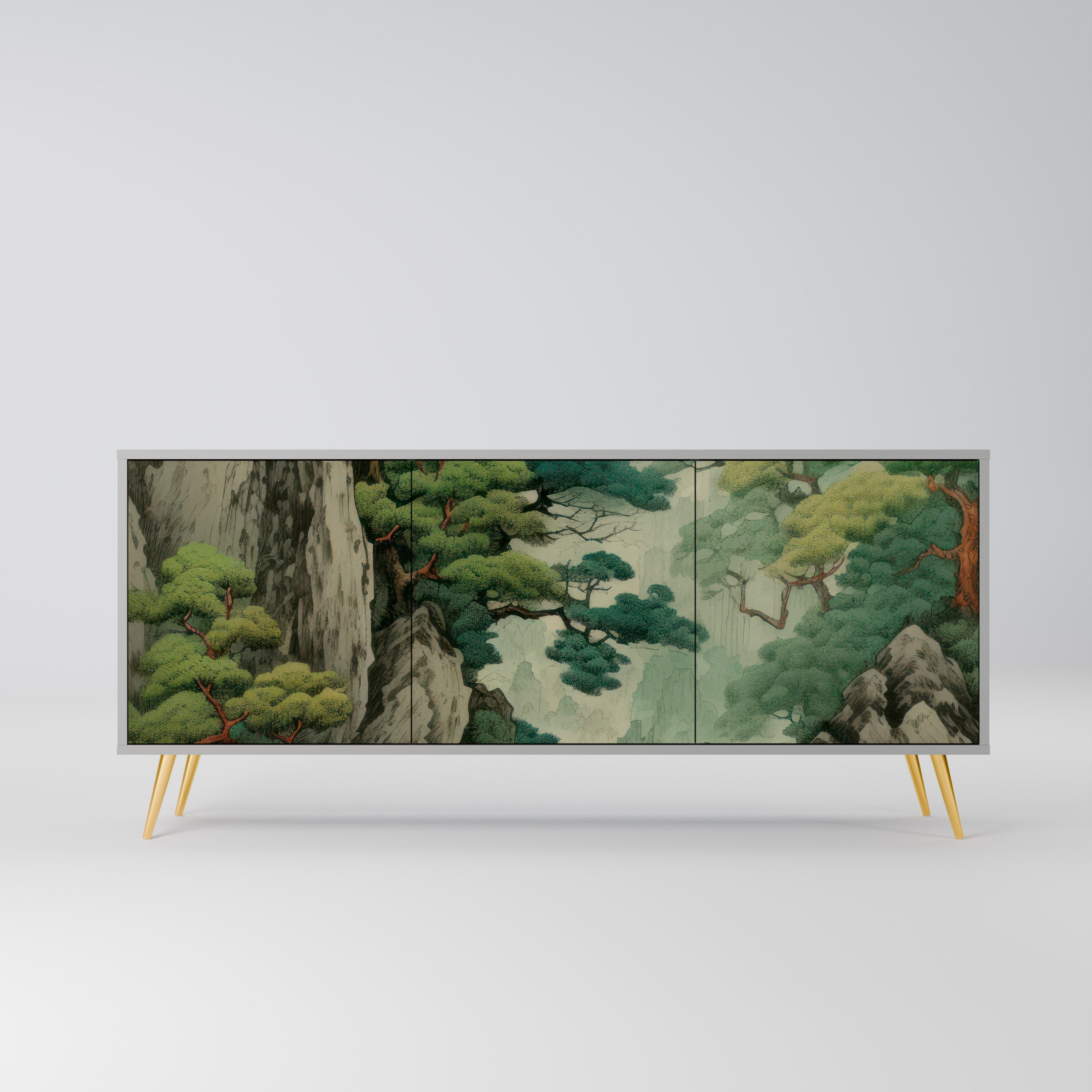 VERDURE ABYSS Sideboard mit 3 Türen in grauer Ausführung