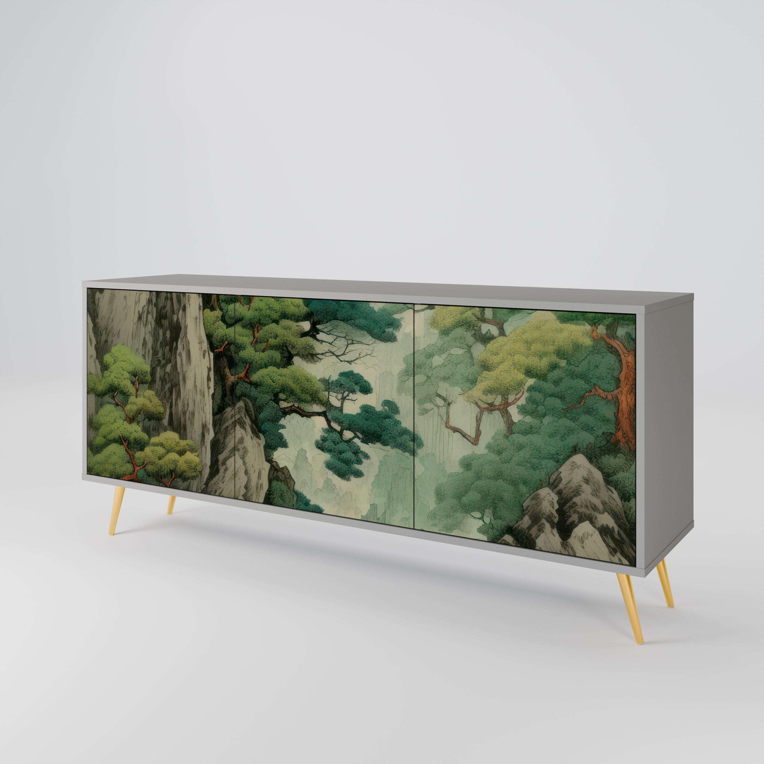 VERDURE ABYSS Sideboard mit 3 Türen in grauer Ausführung