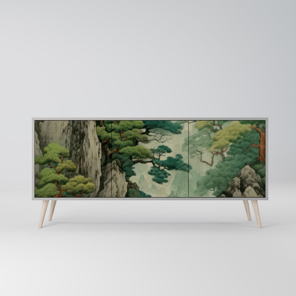 VERDURE ABYSS Sideboard mit 3 Türen in grauer Ausführung