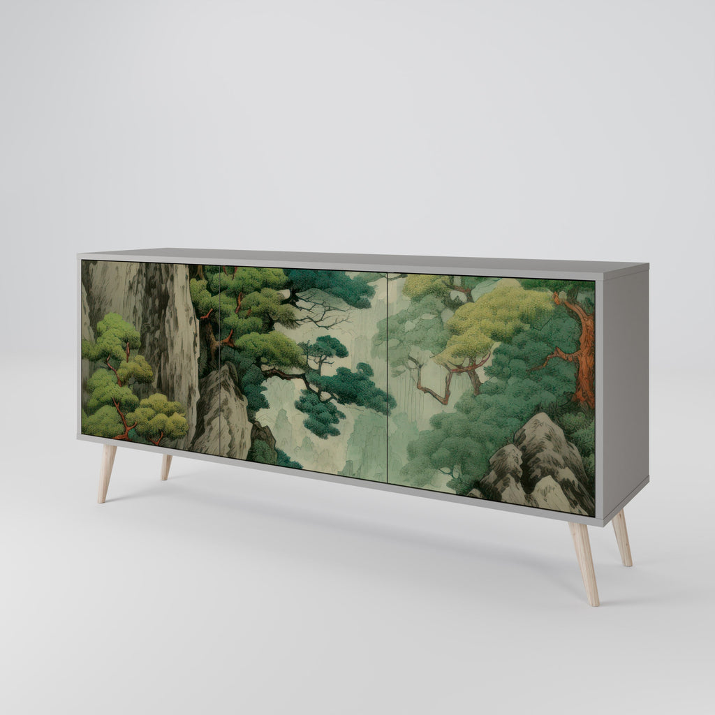 VERDURE ABYSS Sideboard mit 3 Türen in grauer Ausführung