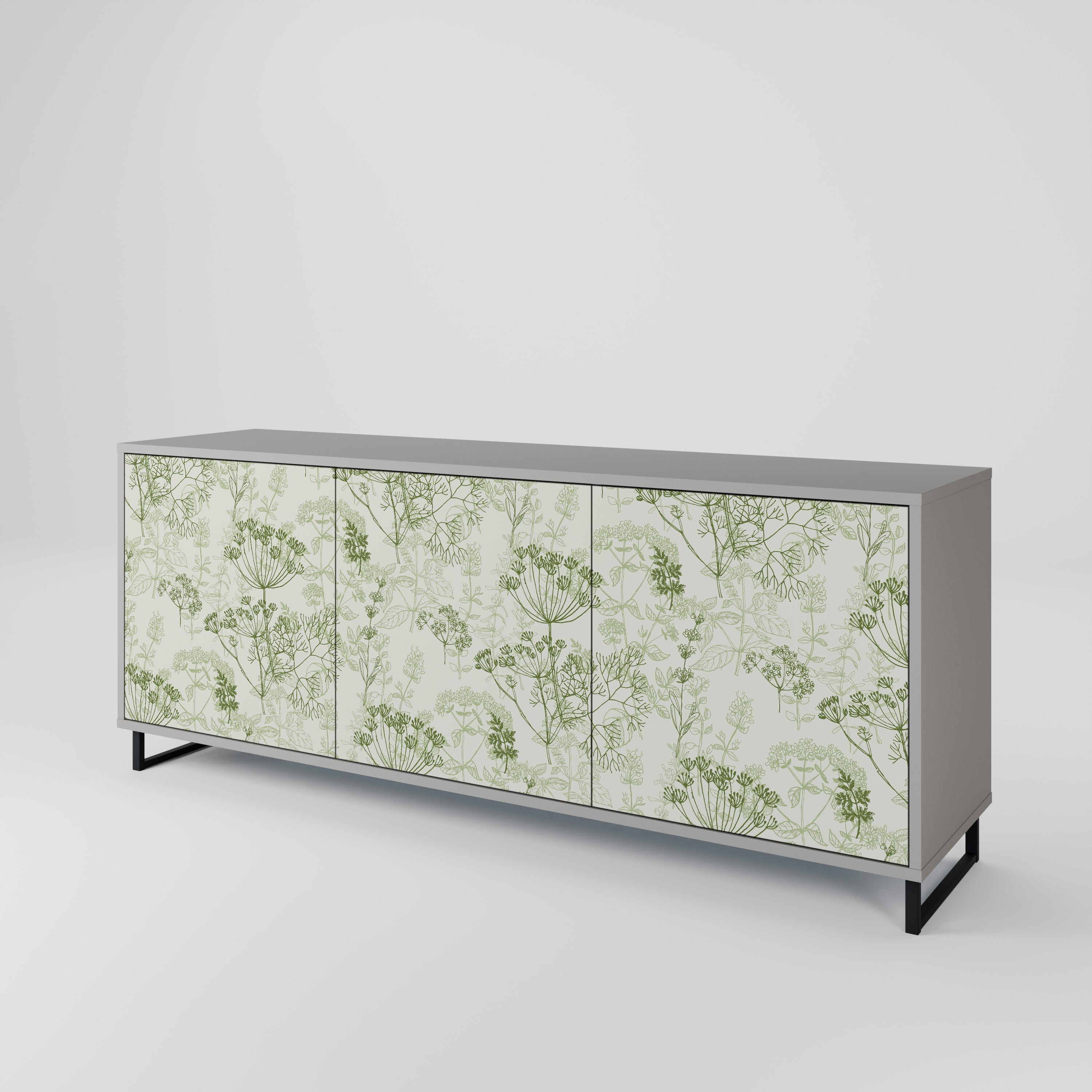 FENNEL BALDACHIN Sideboard mit 3 Türen in grauer Ausführung