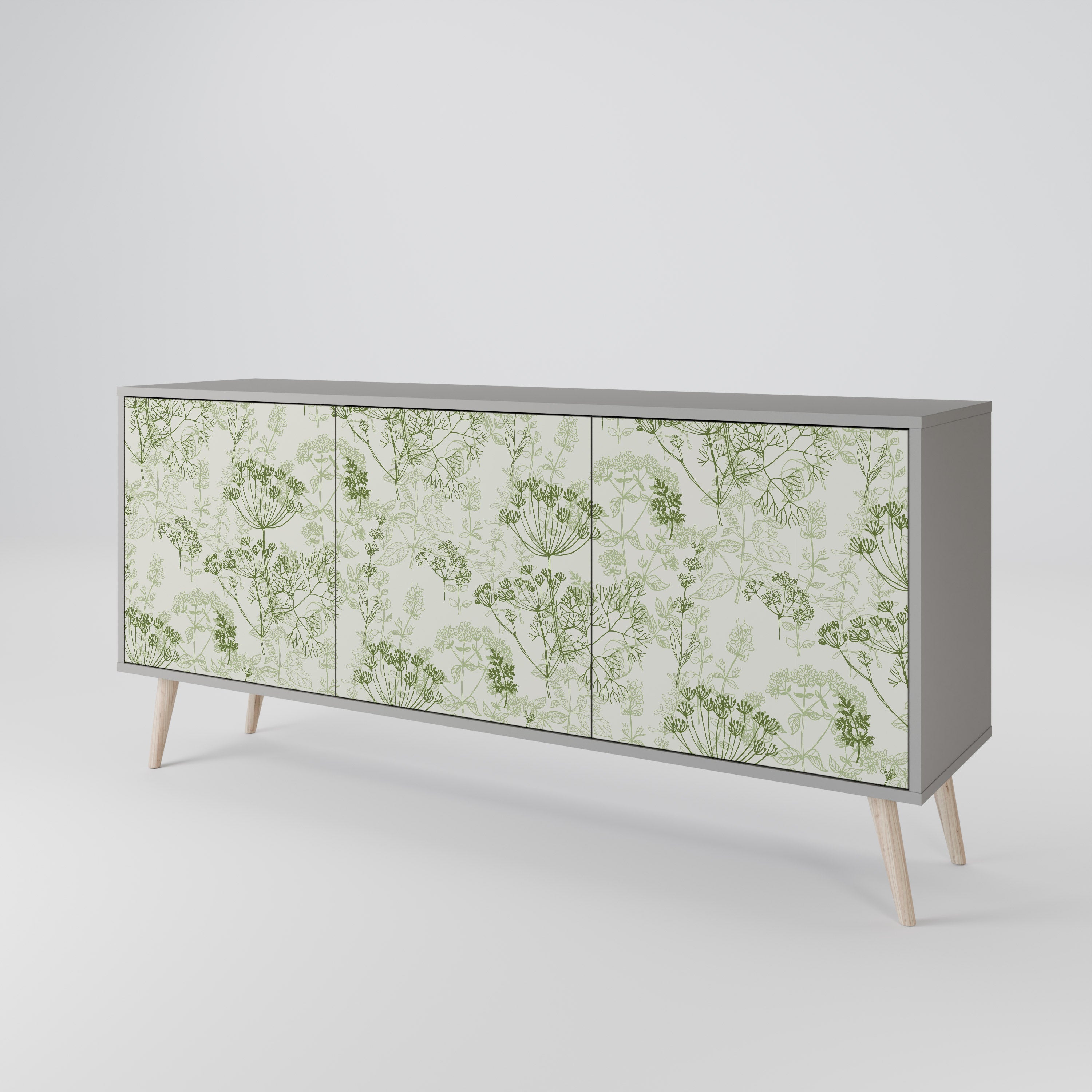 FENNEL BALDACHIN Sideboard mit 3 Türen in grauer Ausführung