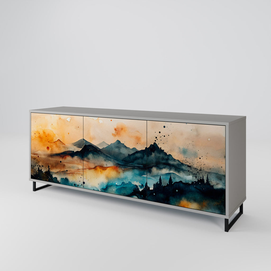 OMINOUS MOUNTAINS Sideboard mit 3 Türen in grauer Ausführung