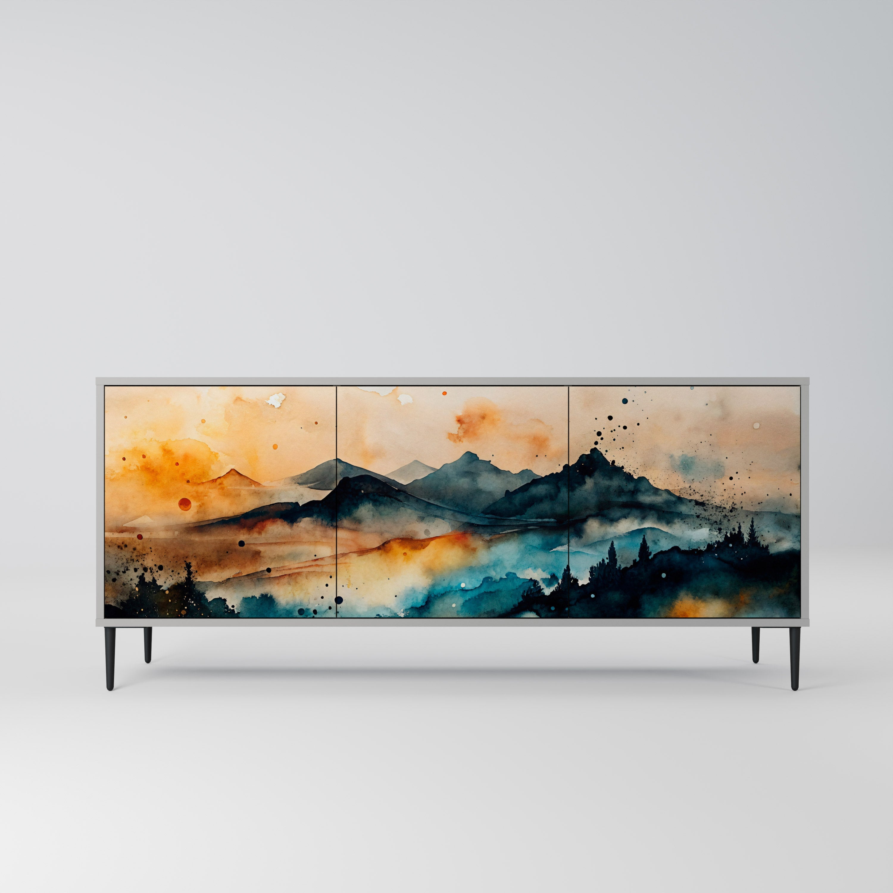 OMINOUS MOUNTAINS Sideboard mit 3 Türen in grauer Ausführung
